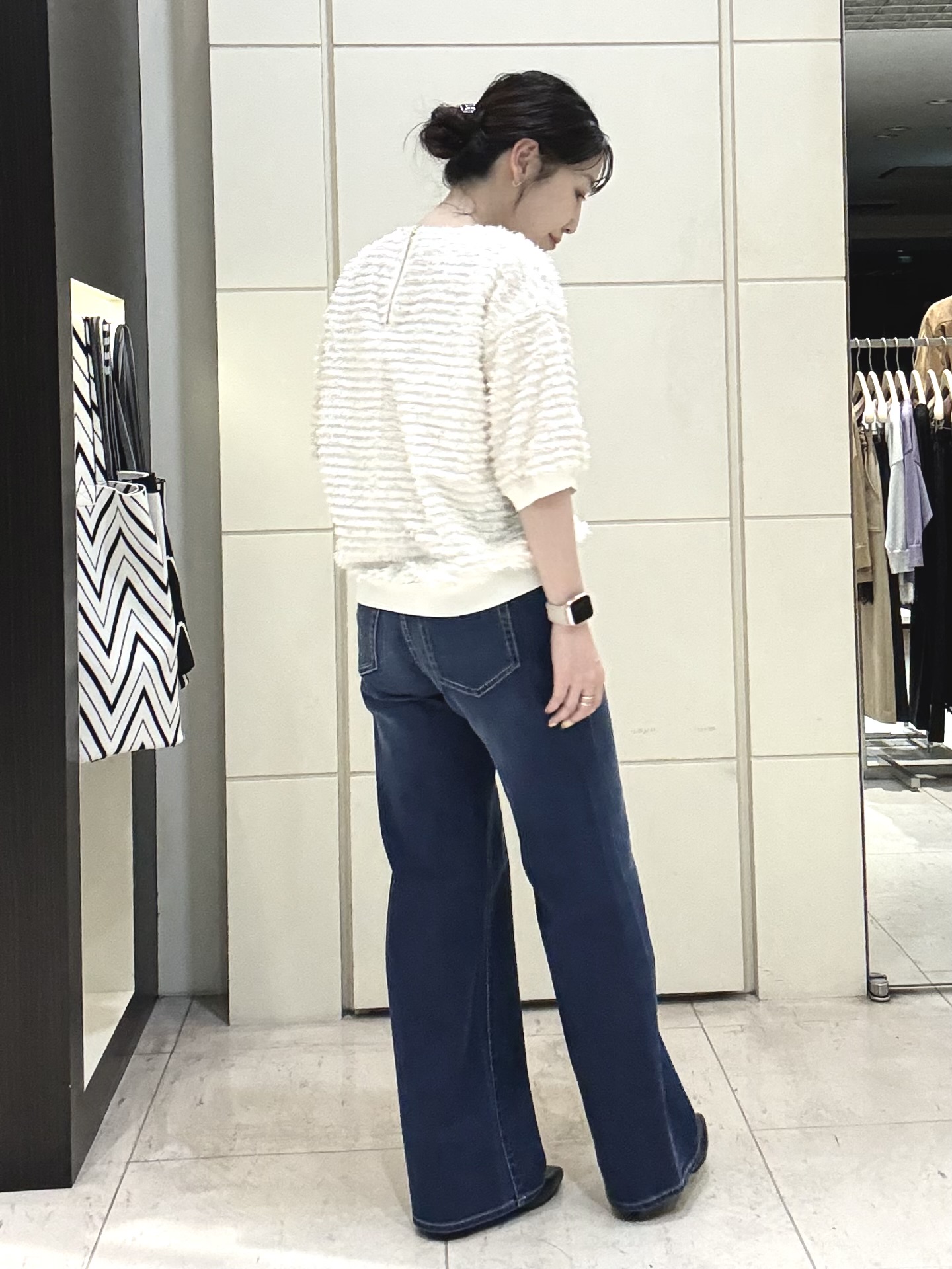 mori.さんの「UNTITLED｜【秋映え/体型カバー】フェザージャガードプルオーバー」を使ったコーディネート