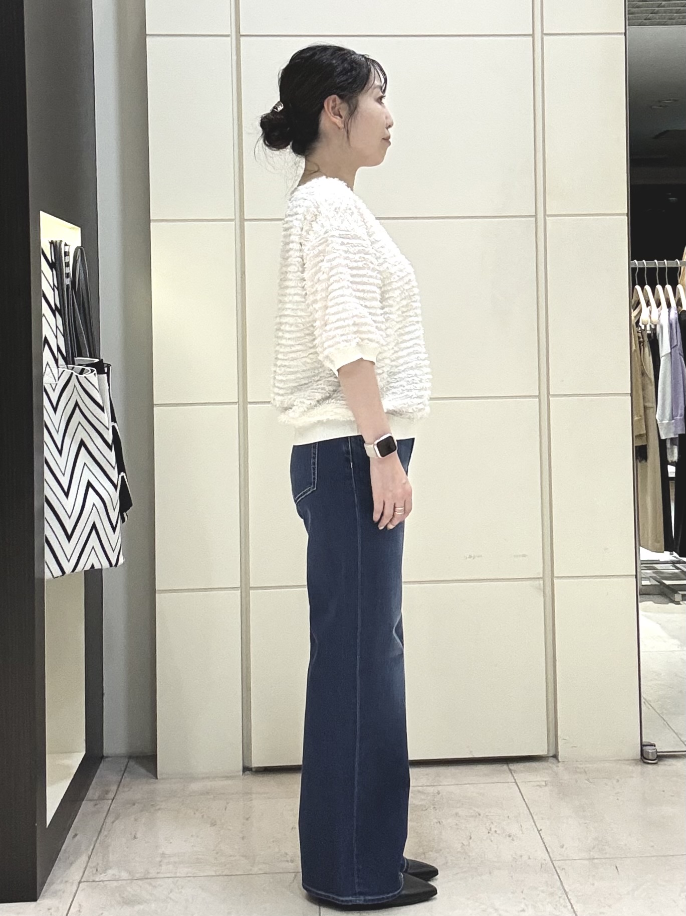 mori.さんの「UNTITLED｜【秋映え/体型カバー】フェザージャガードプルオーバー」を使ったコーディネート