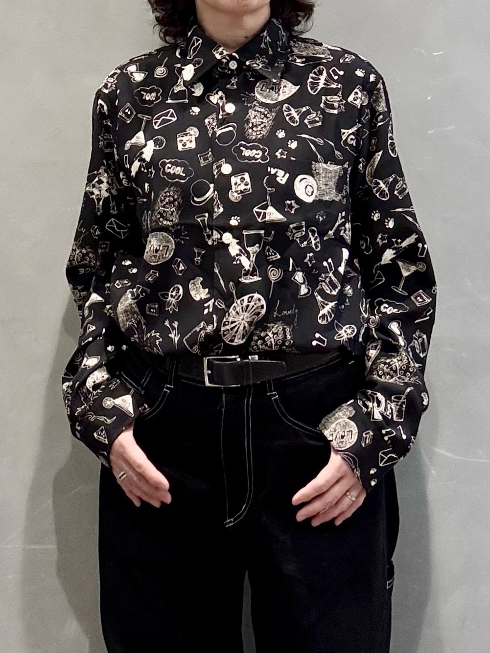 のぐみさんの「TAKEO KIKUCHI｜【BOWLER HAT LABEL】日本製PLAYプリントシャツ」を使ったコーディネート