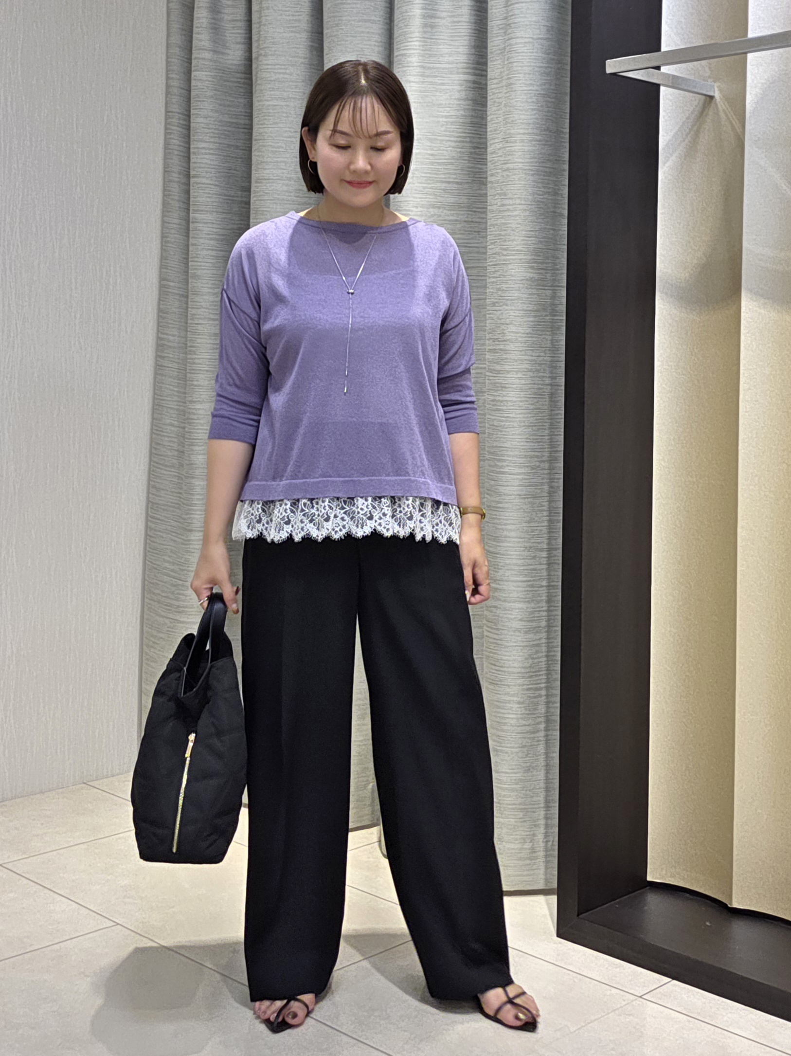 naokoさんの「UNTITLED｜【一枚で着映え】レースドッキングニットプルオーバー」を使ったコーディネート