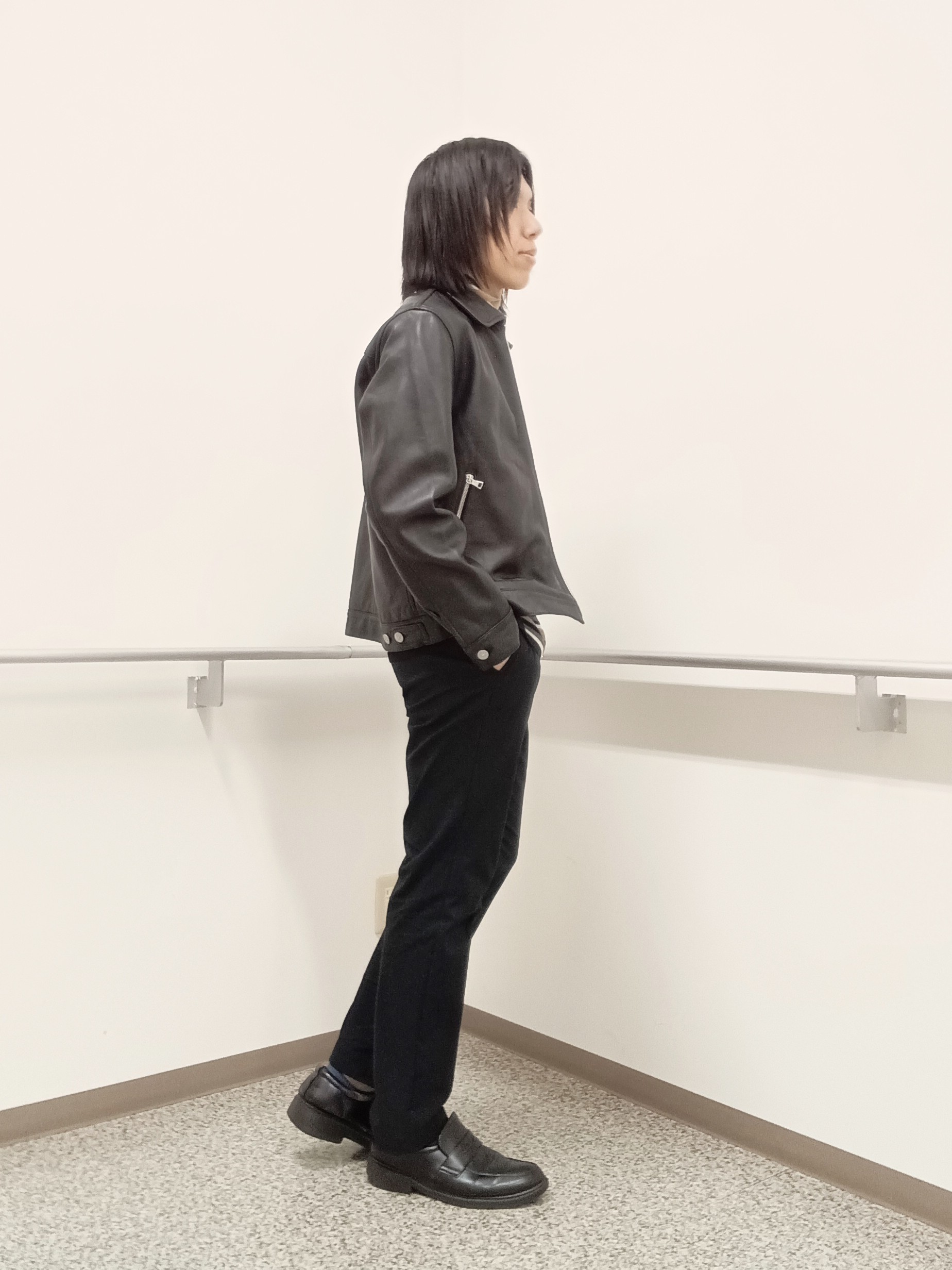 moritaさんの「TAKEO KIKUCHI｜【BOWLER HAT LABEL】シングルレザーライダースジャケット」を使ったコーディネート