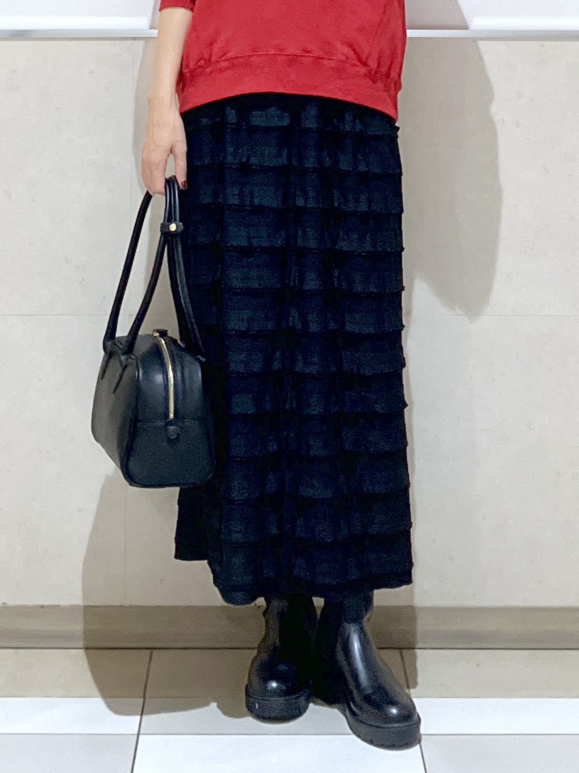 eriko さんの「Dessin｜【洗える/6色展開】フォルムスリーブミニ裏毛 プルオーバー」を使ったコーディネート