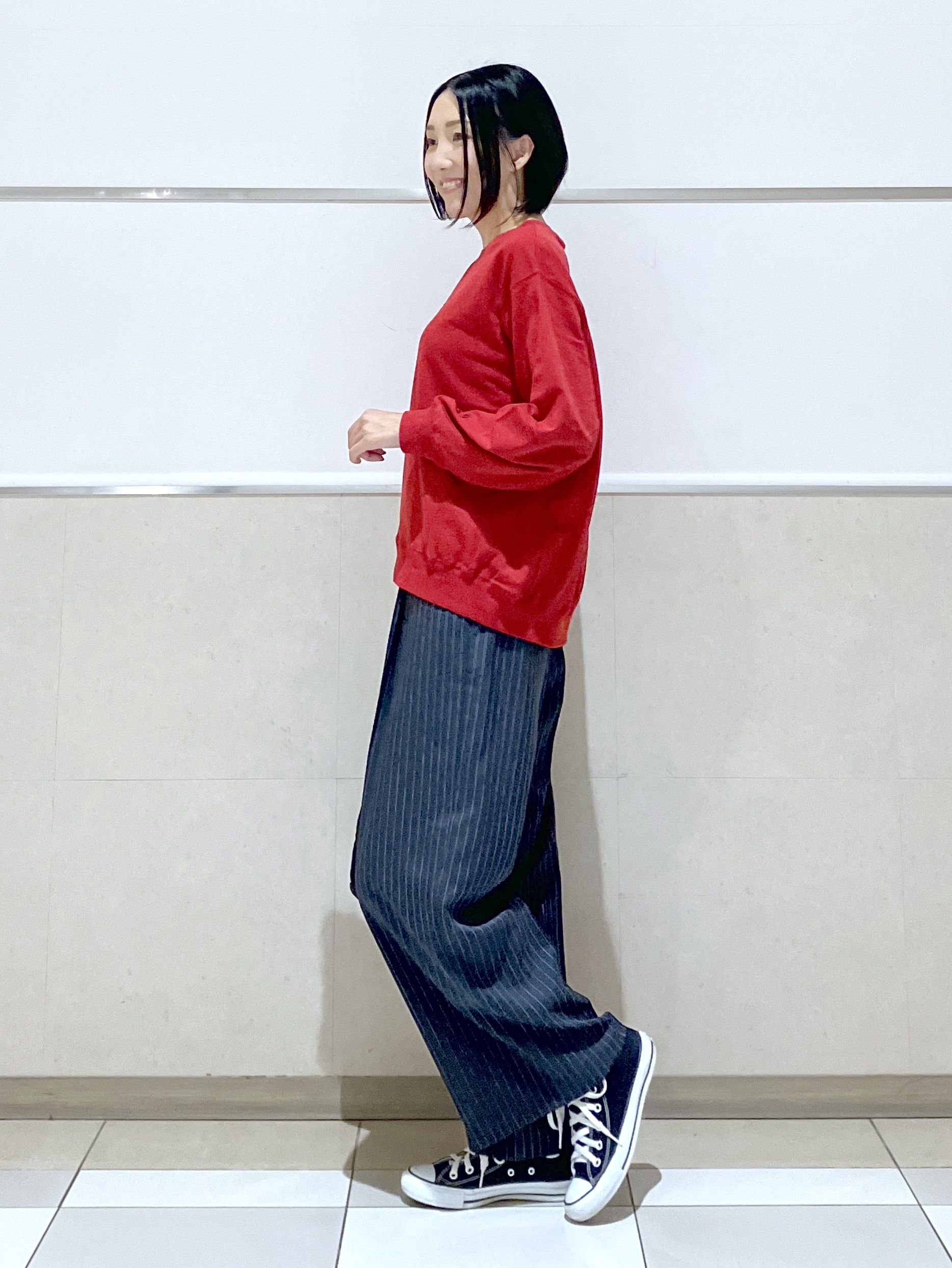 eriko さんの「Dessin｜【洗える/6色展開】フォルムスリーブミニ裏毛 プルオーバー」を使ったコーディネート