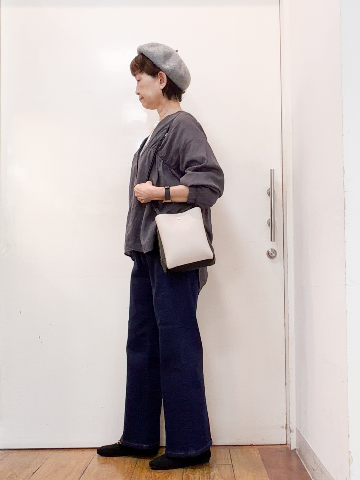 みぃさんの「SHOO･LA･RUE｜【S-LL/洗濯機可】着痩せシルエット シャーリングシャツカーディガン」を使ったコーディネート