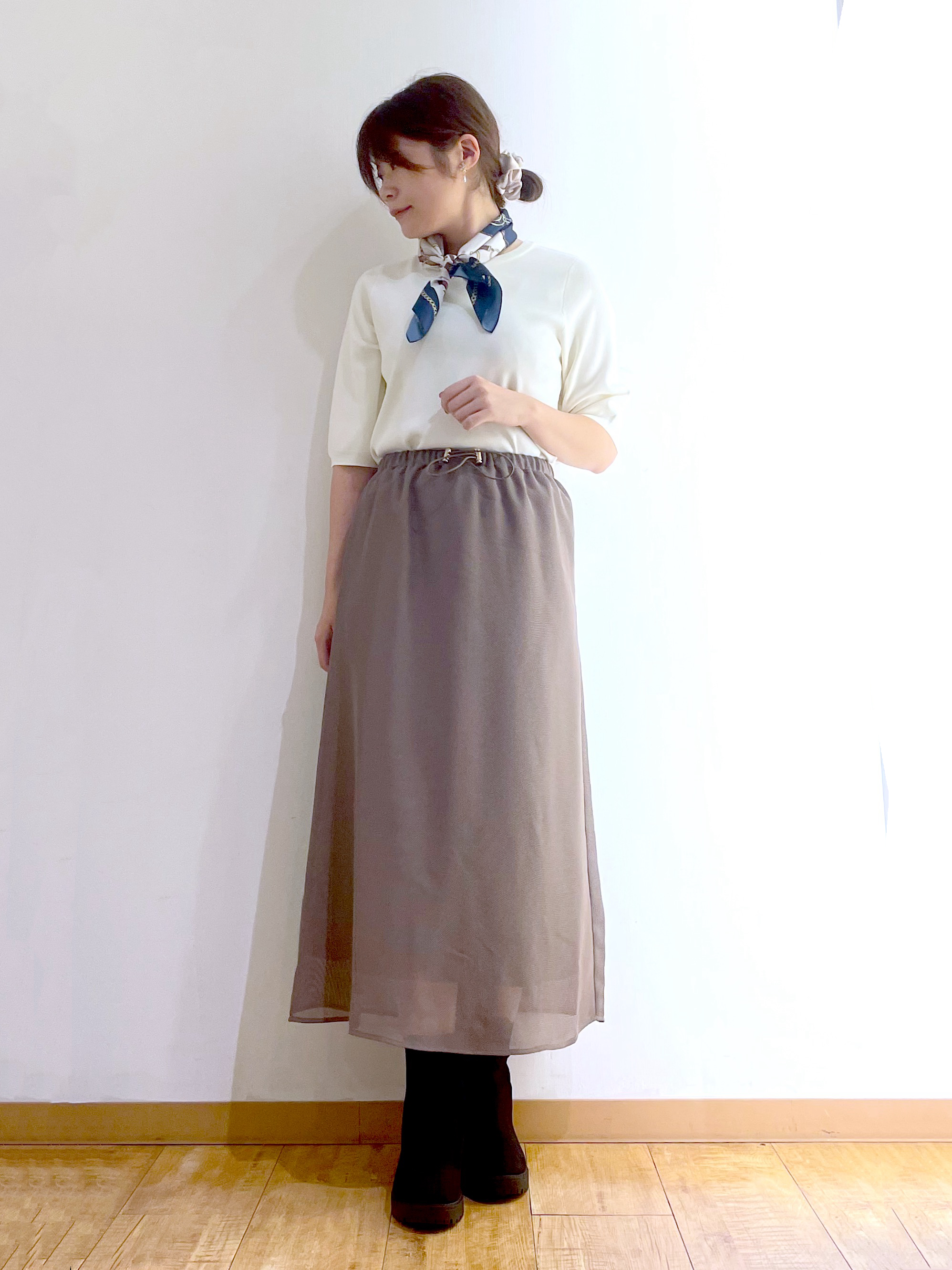 かのさんの「SHOO･LA･RUE｜【通気性〇/セットアップ可/洗濯機可】メッシュドルマン ジップブルゾン」を使ったコーディネート
