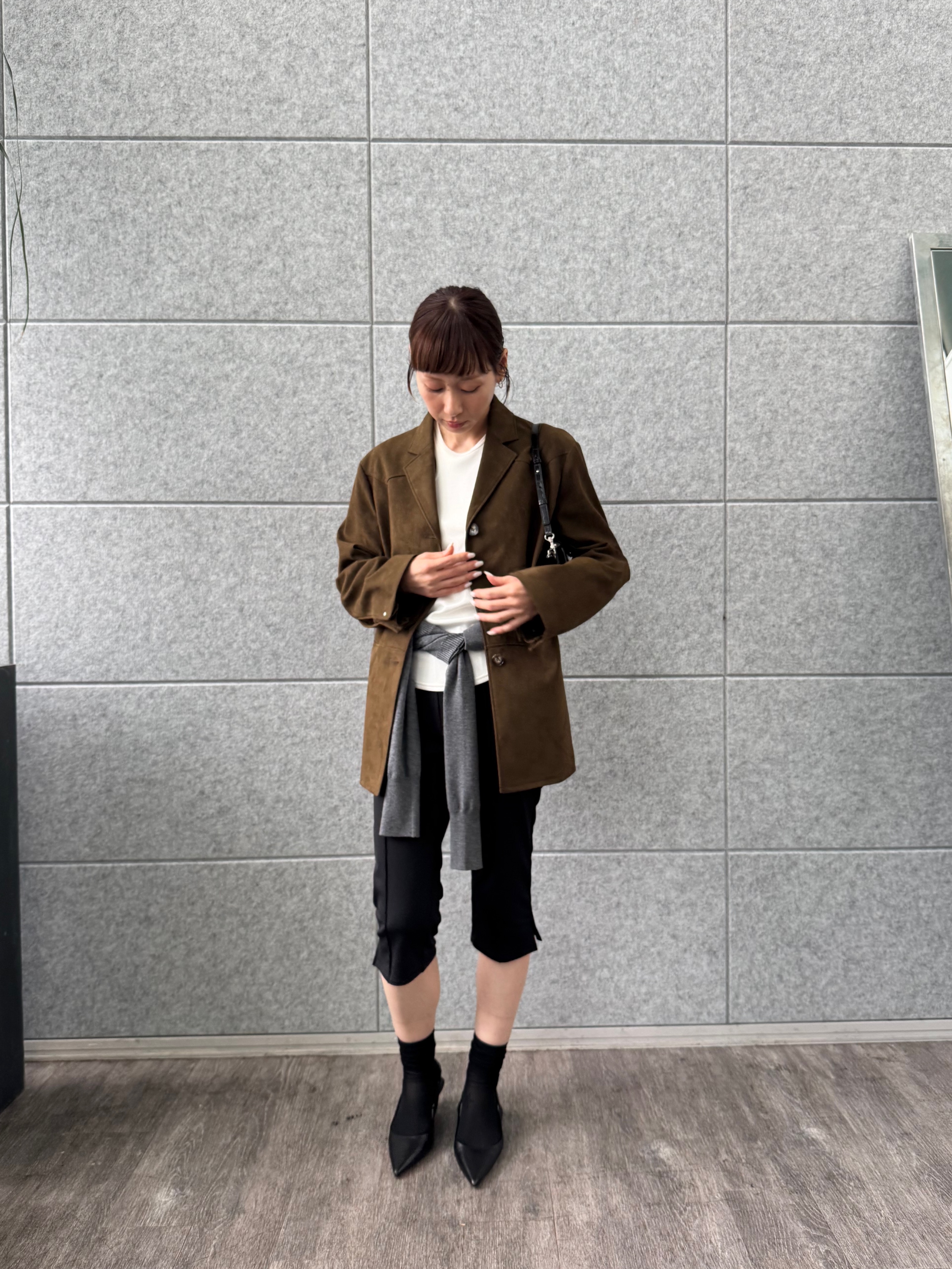 designer yukaさんの「CODE A｜soft suede－like jacket」を使ったコーディネート
