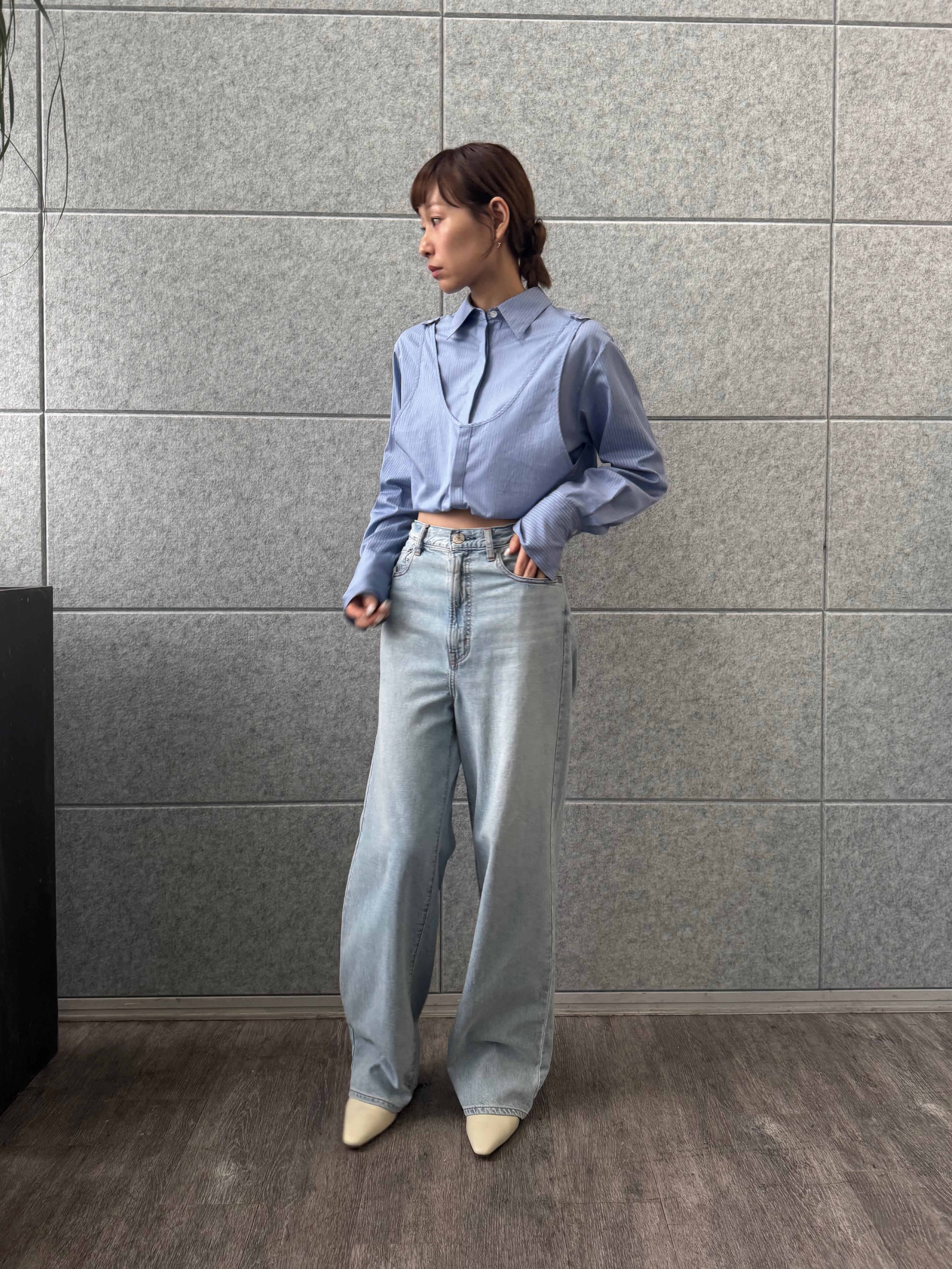 designer yukaさんの「CODE A｜flap detail stripe shirt」を使ったコーディネート