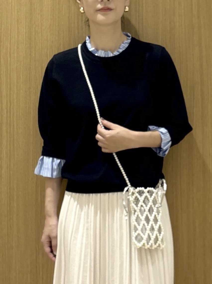 たけねぇさんの「OPAQUE.CLIP｜【森絵梨佳さん着用】フリルドッキングニット《UVケア／遮熱性／洗濯機OK》」を使ったコーディネート