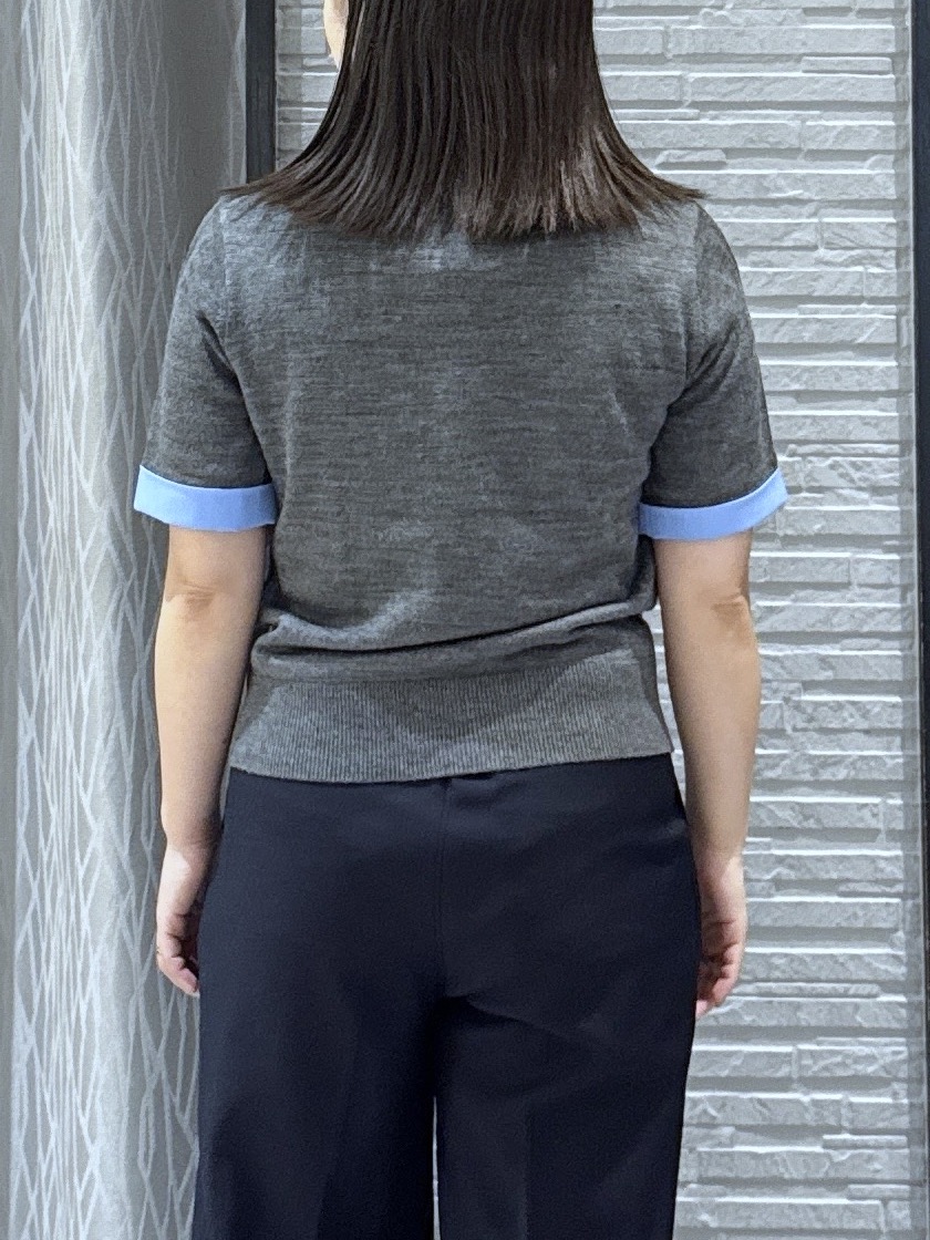 chさんの「THE SHOP TK｜POLO BCS/アーガイル5分袖ニット」を使ったコーディネート