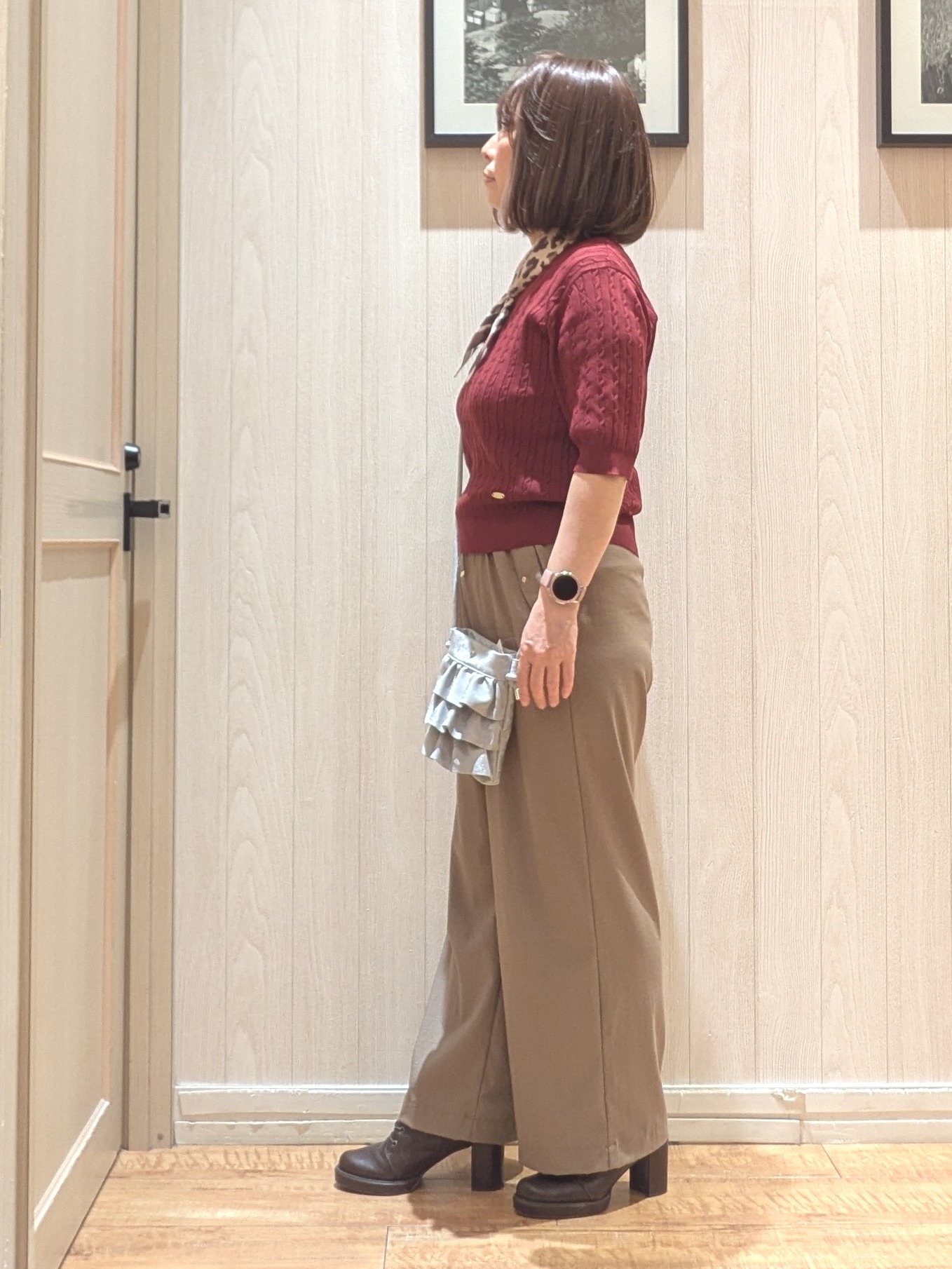 ゆーさんさんの「SHOO･LA･RUE｜【洗濯機可/S-LL】上品見え ミニケーブルニット」を使ったコーディネート
