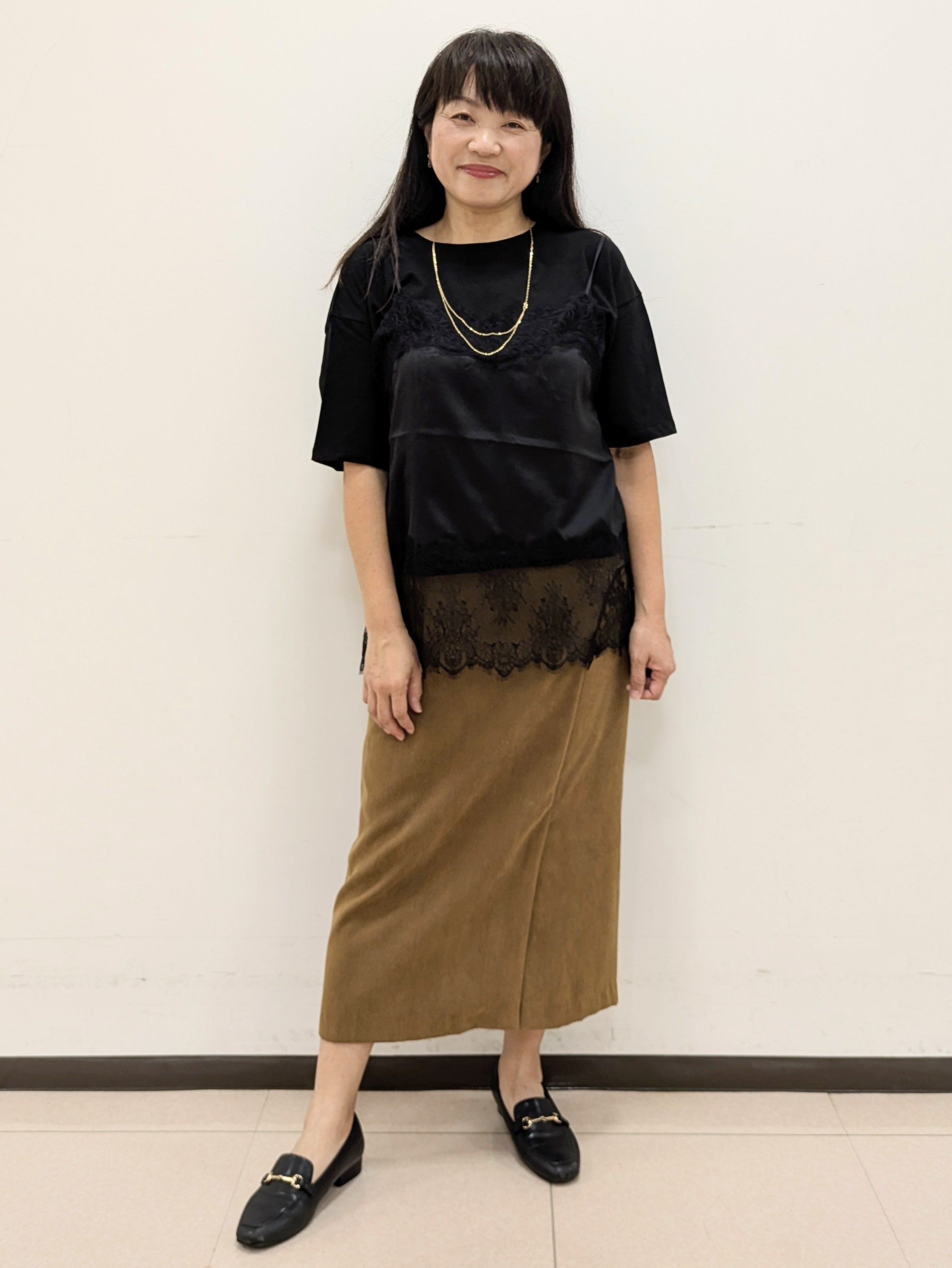 ともさんの「UNTITLED｜【セットアップ可/秋羽織り】スエードライクシャツ」を使ったコーディネート