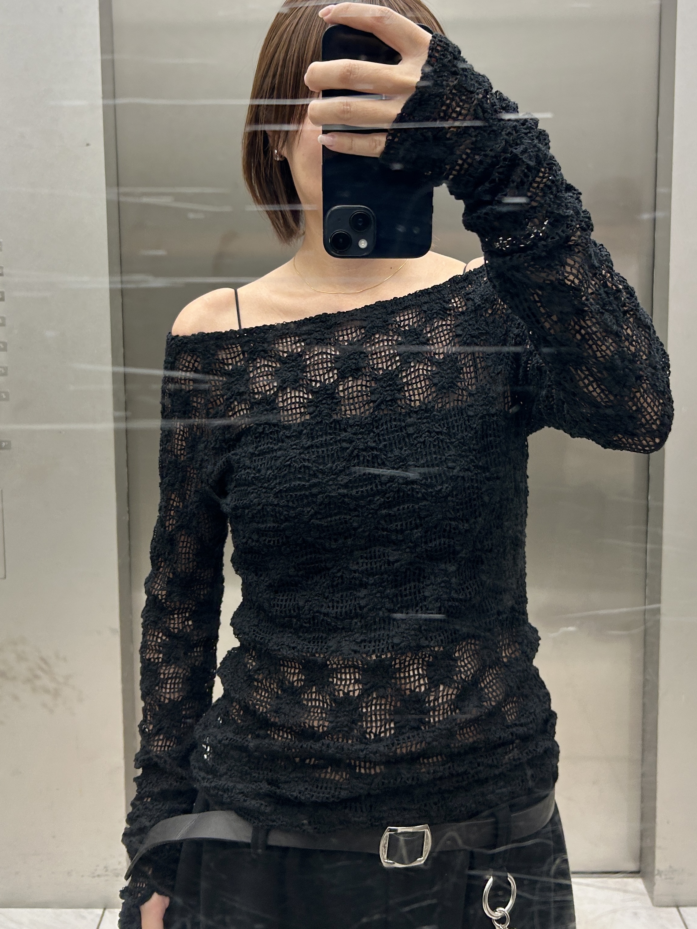 harunaさんの「CODE A｜【Re】floral lace tops」を使ったコーディネート