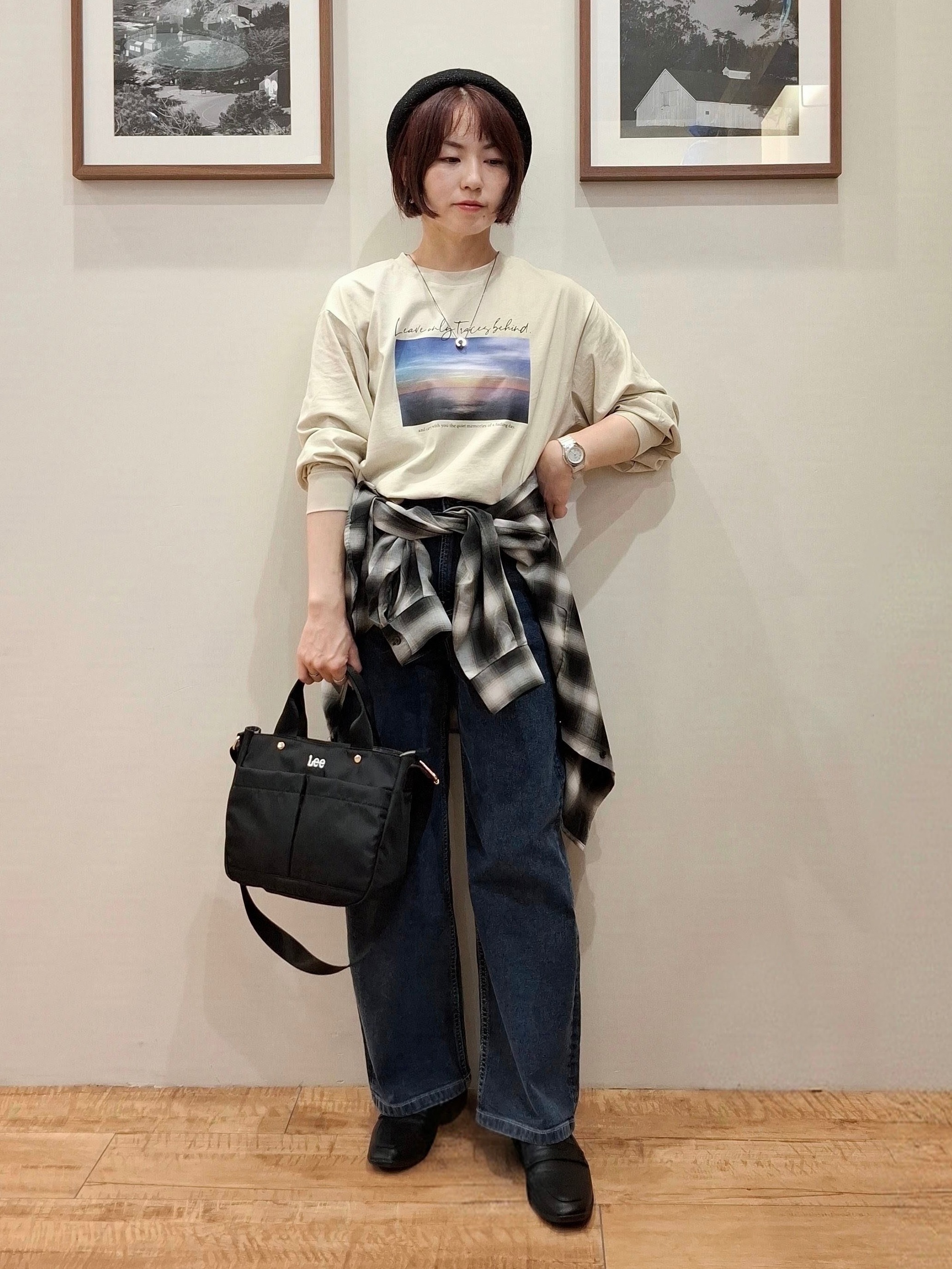 まあるさんの「SHOO･LA･RUE｜【洗濯後しわになりにくい/S-LL】選べる6パターン 羽織としても活躍する ベーシックシャツ」を使ったコーディネート