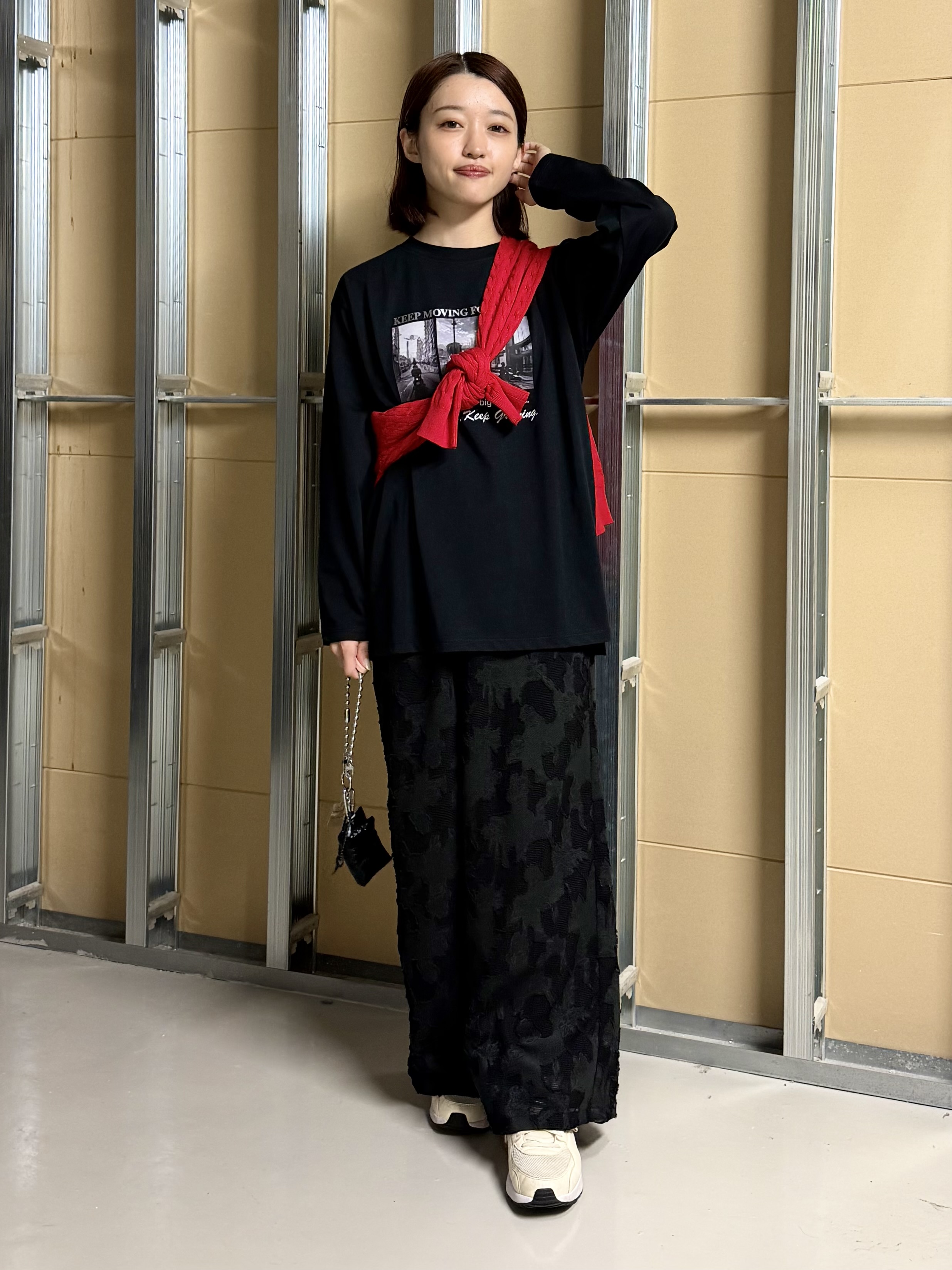 sahoさんの「THE SHOP TK｜POLO BCS/ケーブルクルーカーディガン」を使ったコーディネート