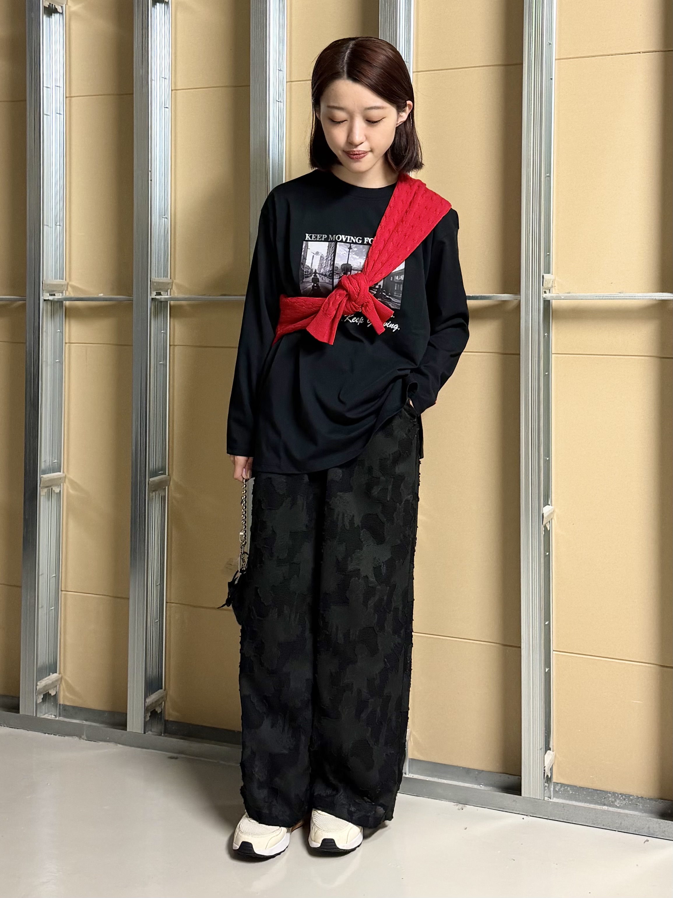 sahoさんの「THE SHOP TK｜POLO BCS/ケーブルクルーカーディガン」を使ったコーディネート