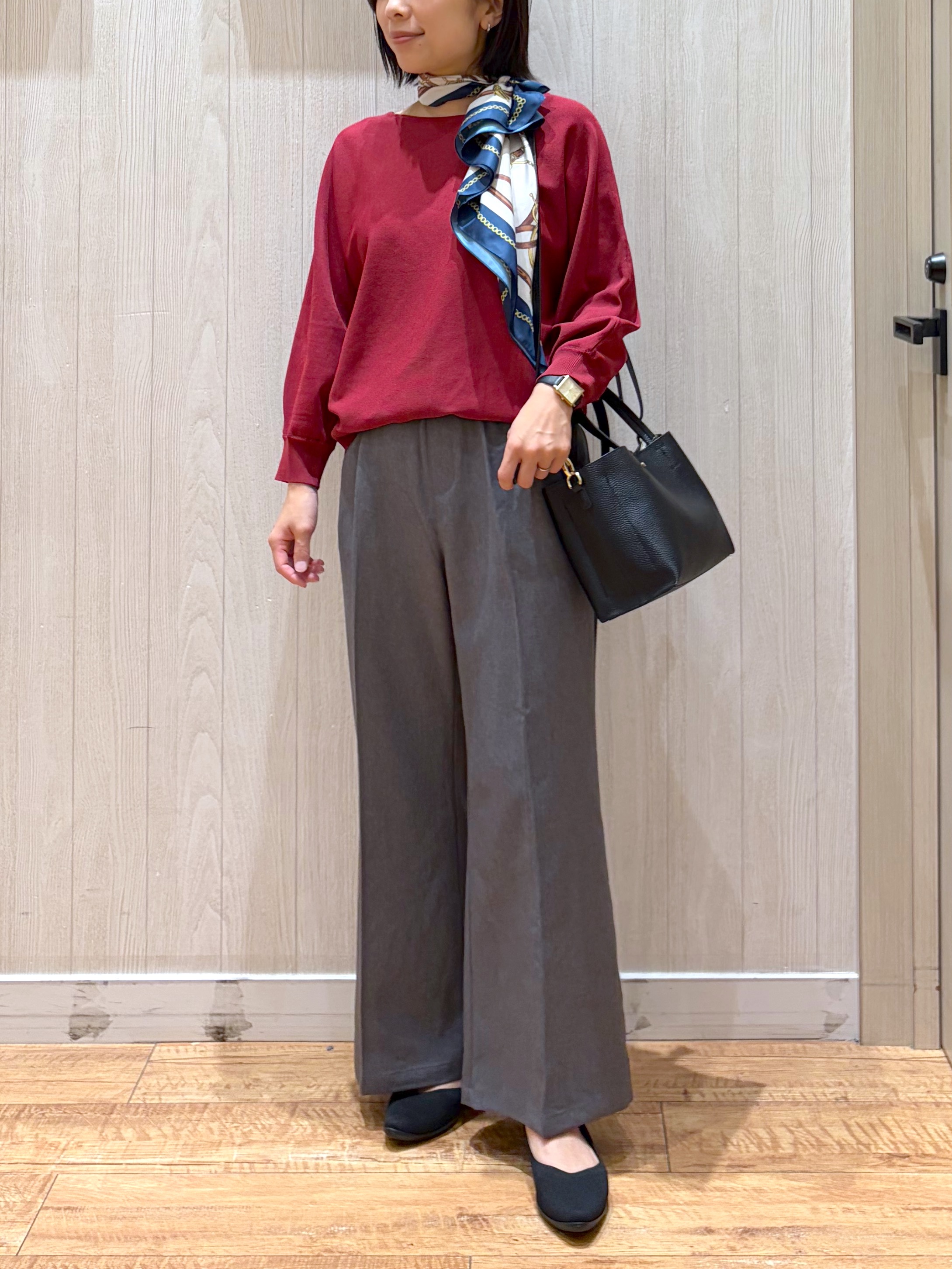 shirayuuuさんの「SHOO･LA･RUE｜【洗濯機可】軽やかでさらっとしたタッチ すっきり見えドルマンニット」を使ったコーディネート