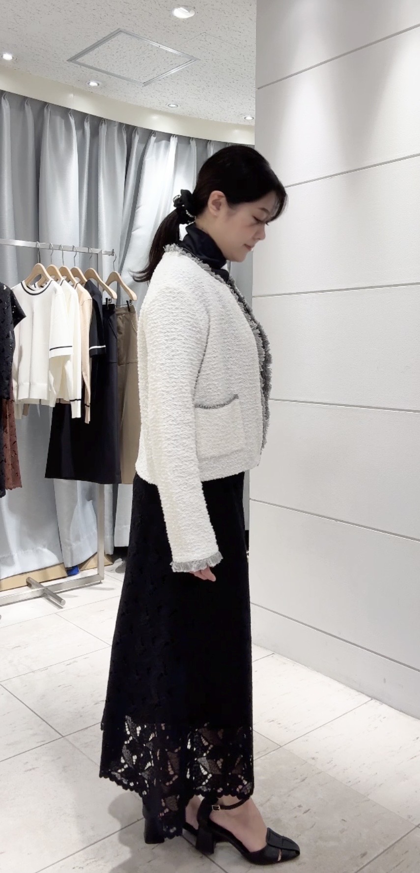 misaさんの「UNTITLED｜【重ね着レイヤードに】シアーテレコハイネックトップス」を使ったコーディネート