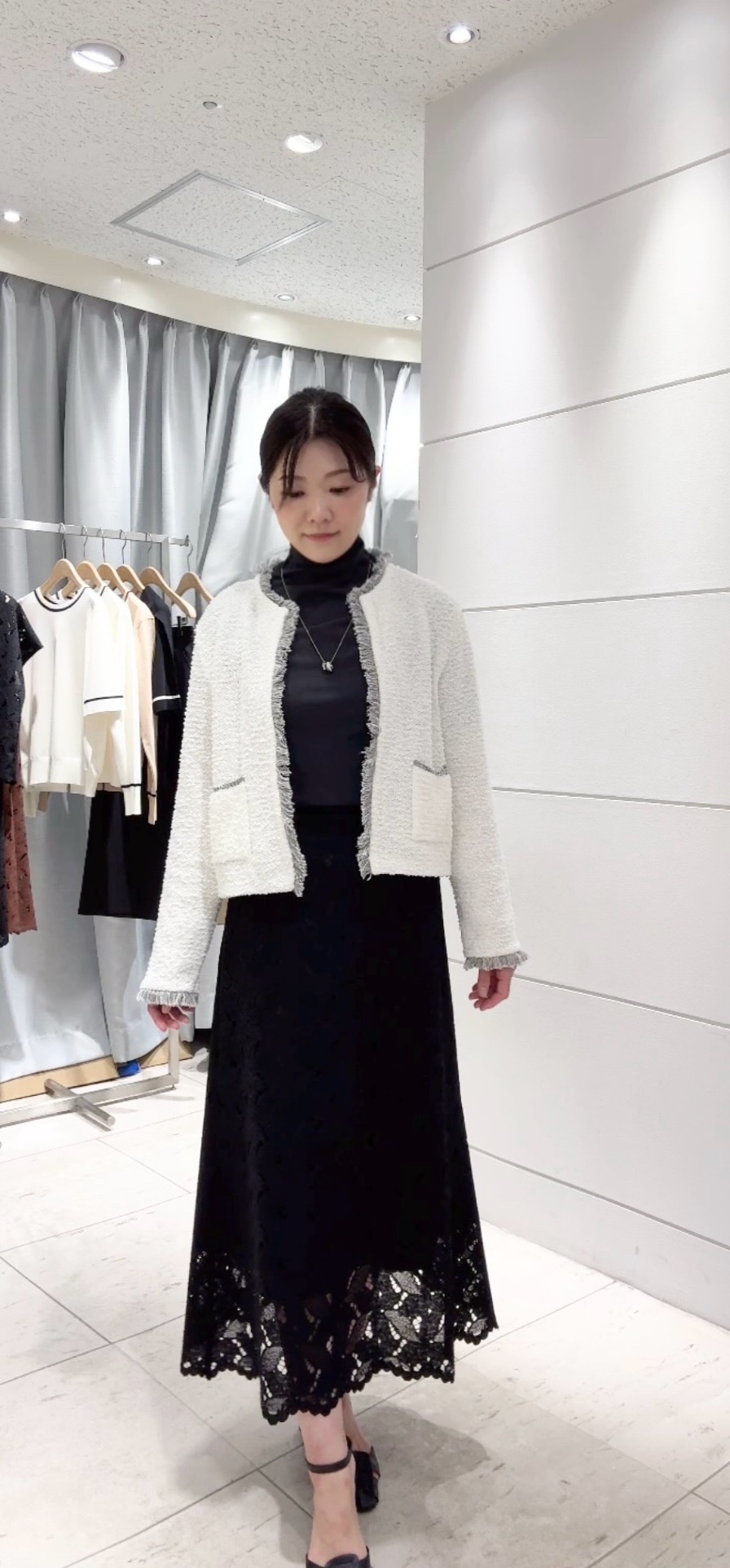 misaさんの「UNTITLED｜【重ね着レイヤードに】シアーテレコハイネックトップス」を使ったコーディネート