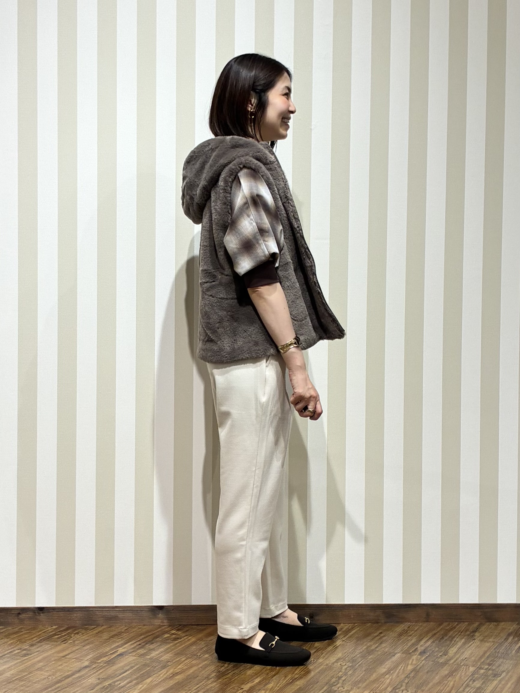 SAOさんの「SHOO･LA･RUE｜【洗濯機可/撥水/マルチWAY】ファーライナー付き 毎日欲張りマンパ」を使ったコーディネート
