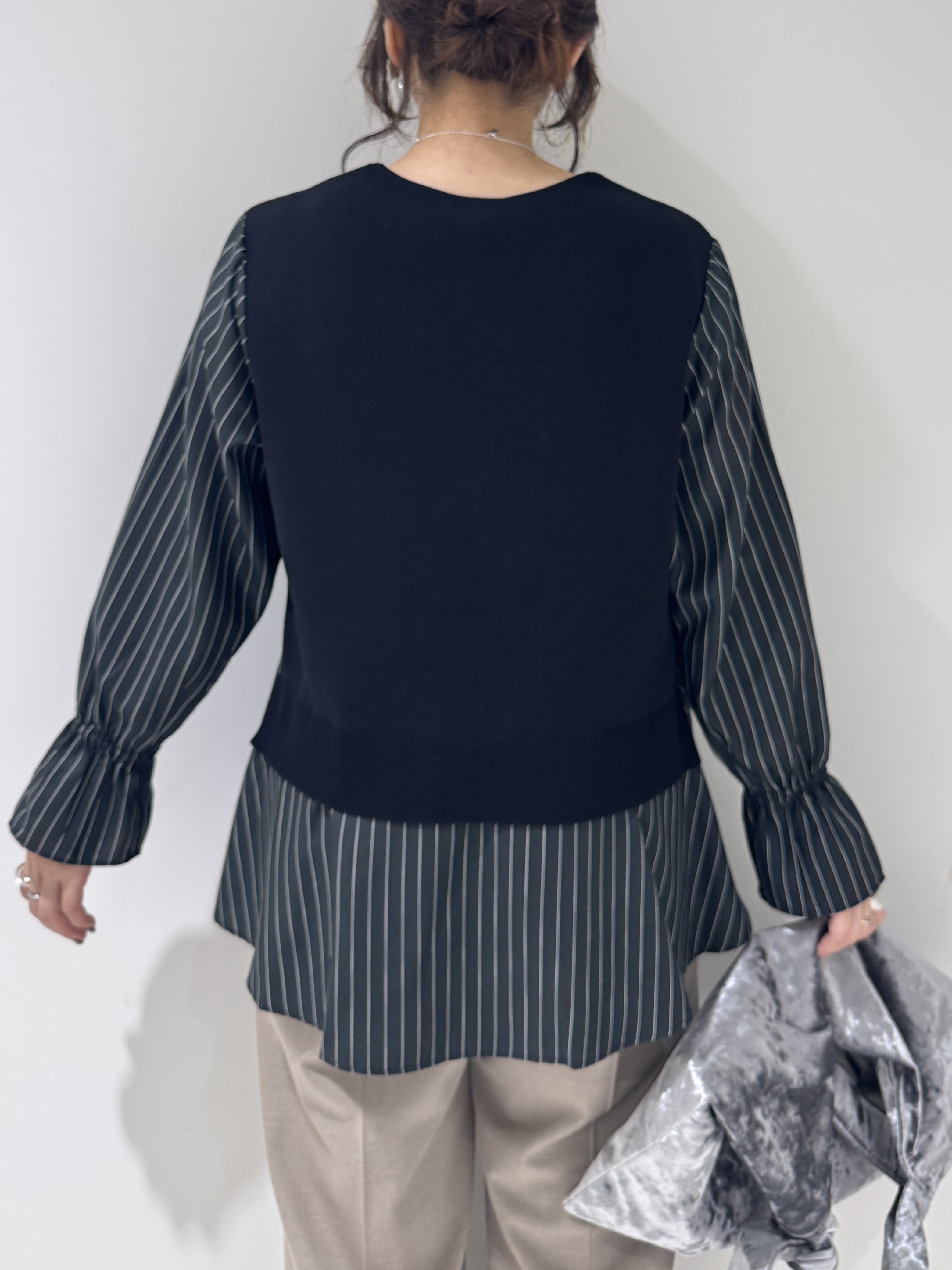 そんさんの「INDIVI｜【洗える／1枚でコーデ完成】重ね着風ニットトップス」を使ったコーディネート