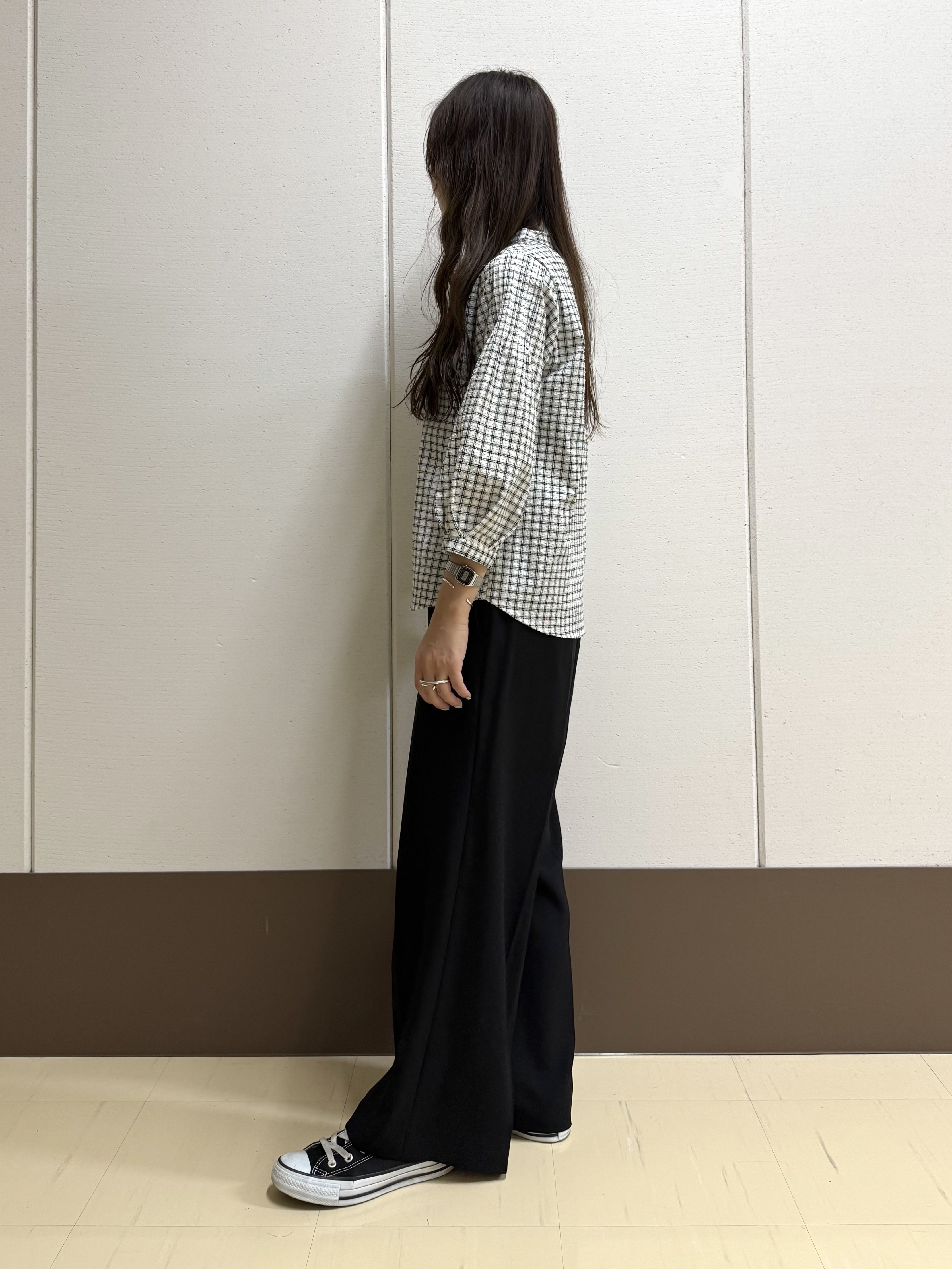 mamiさんの「INDIVI｜【初秋にピッタリ！／洗える】凹凸素材ミニスタンドトップス」を使ったコーディネート