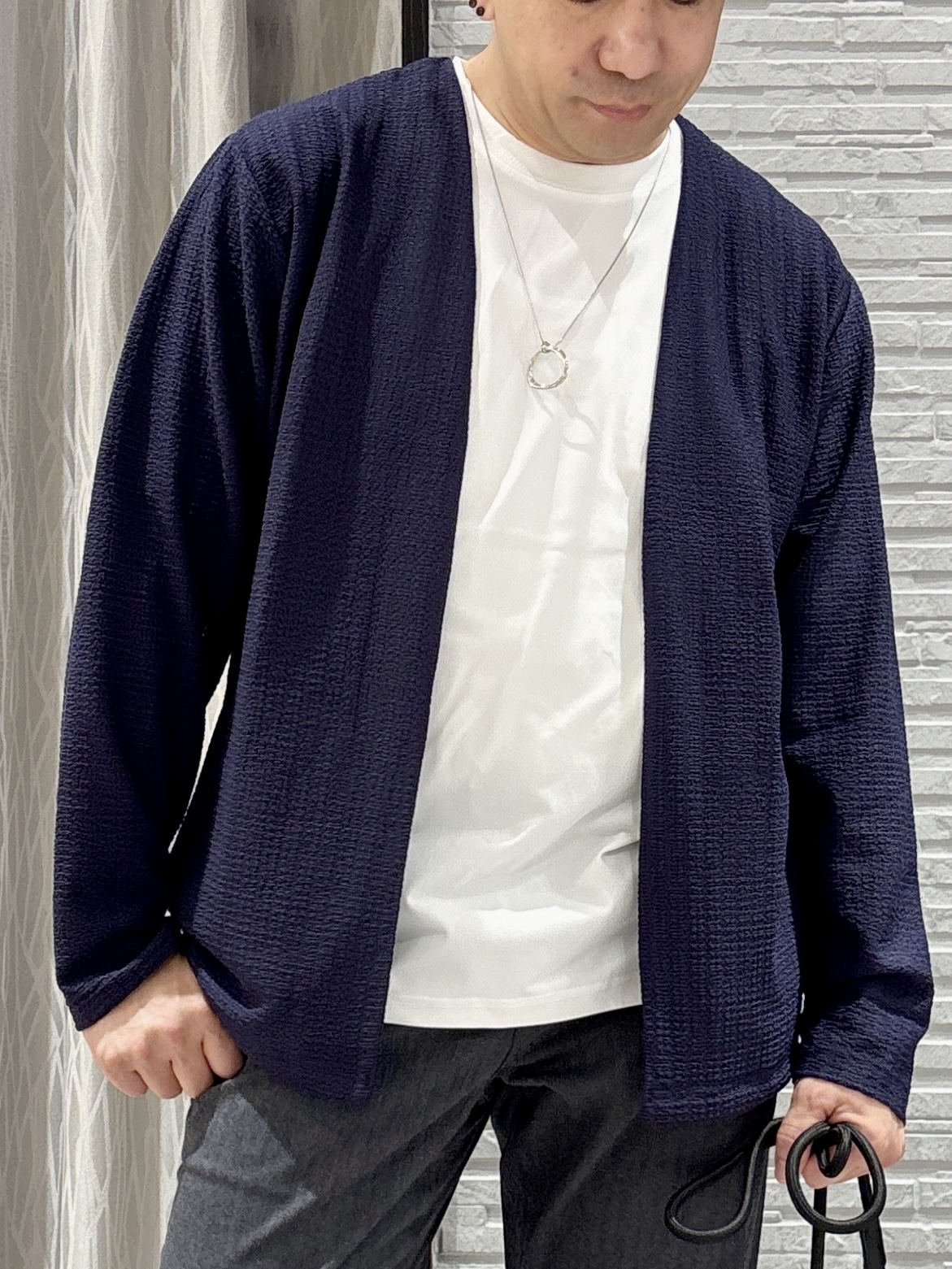 Pーyamaさんの「THE SHOP TK｜【半袖Tシャツ付き／洗濯機OK】アンサンブル 長袖カーディガン」を使ったコーディネート