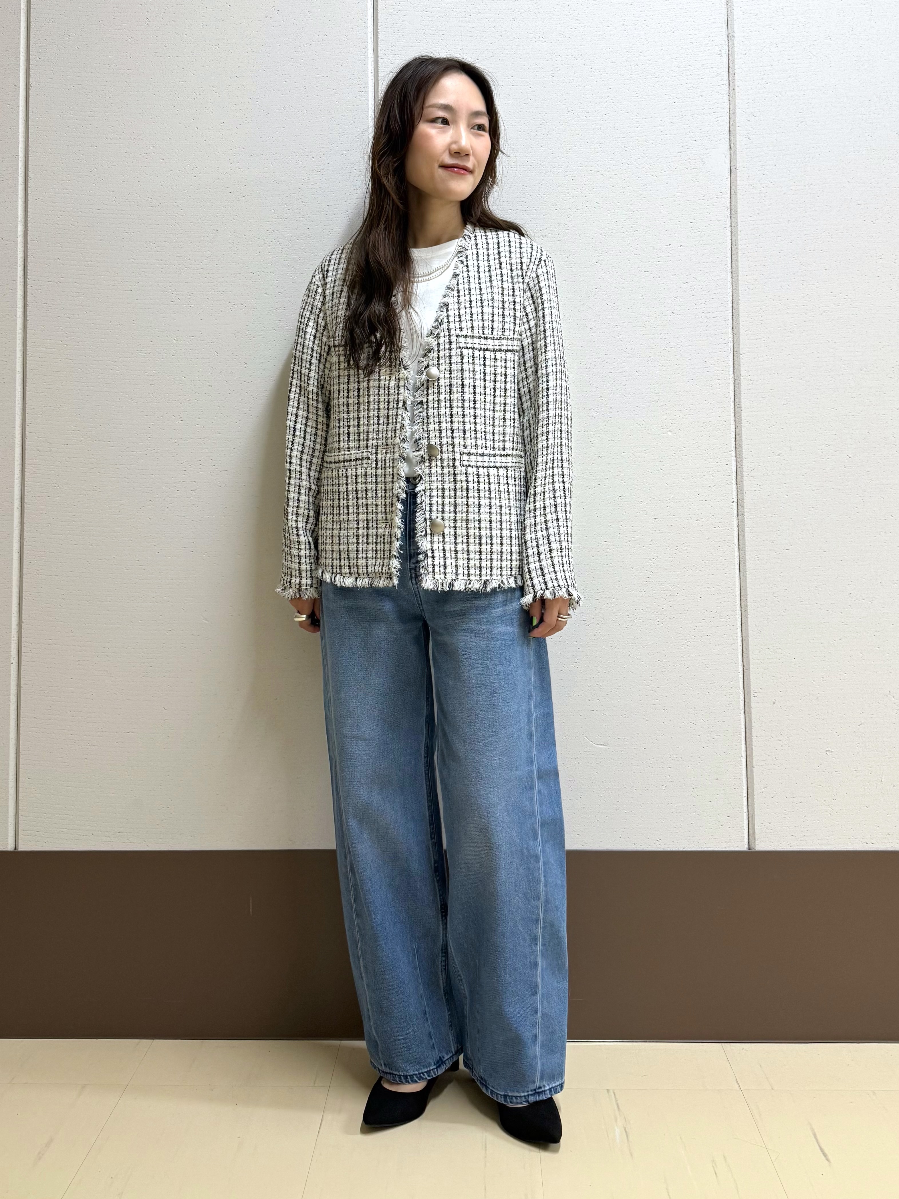 mamiさんの「INDIVI｜【汗ジミ防止／褒められTシャツ】上品カジュアル！ドルマンTシャツ」を使ったコーディネート