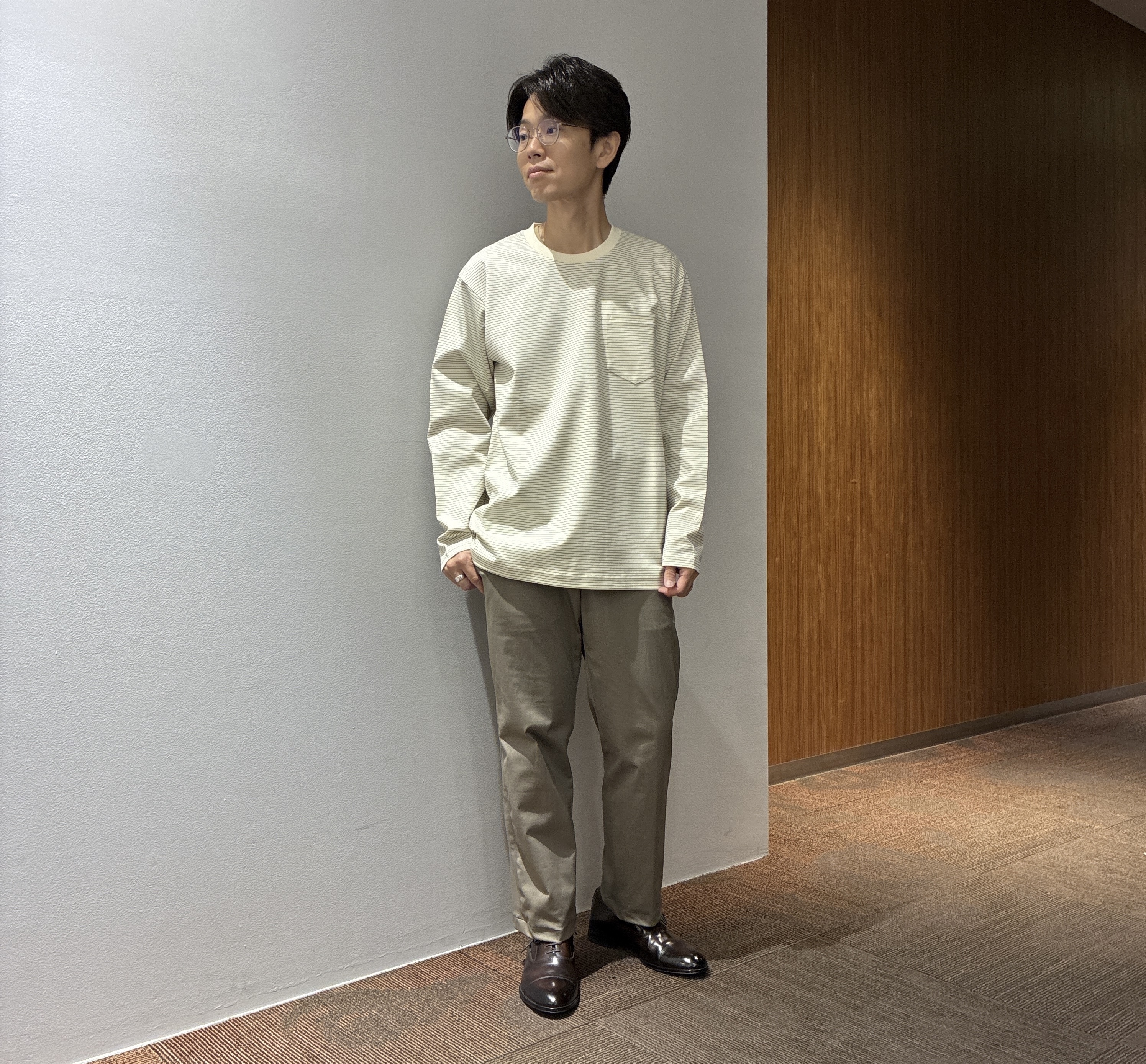 わいずみさんの「TAKEO KIKUCHI｜【日本製/Sサイズ～】リラックスフィットシャツ」を使ったコーディネート