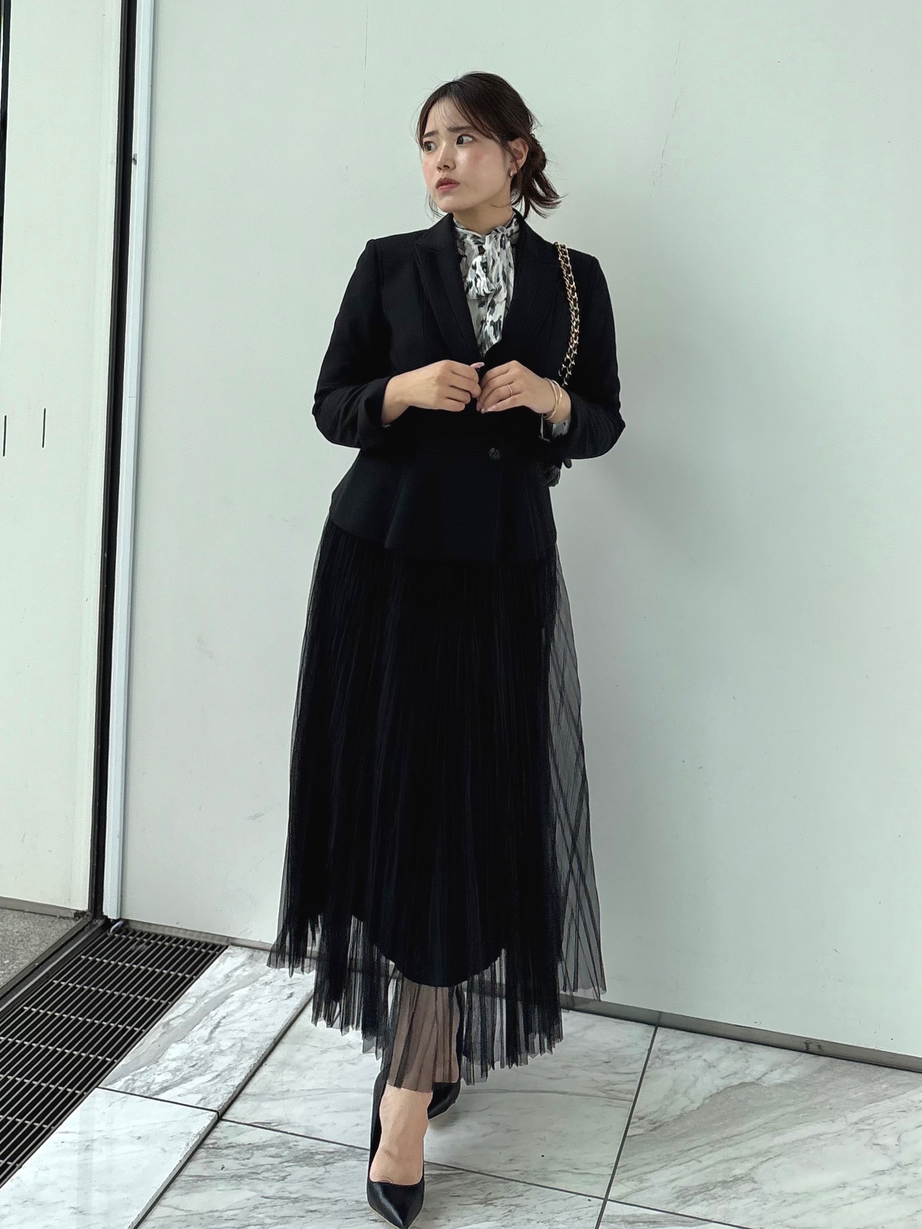 MISAKIさんの「COUP DE CHANCE｜【手洗い可／日本製】レオパード ボウタイブラウス」を使ったコーディネート