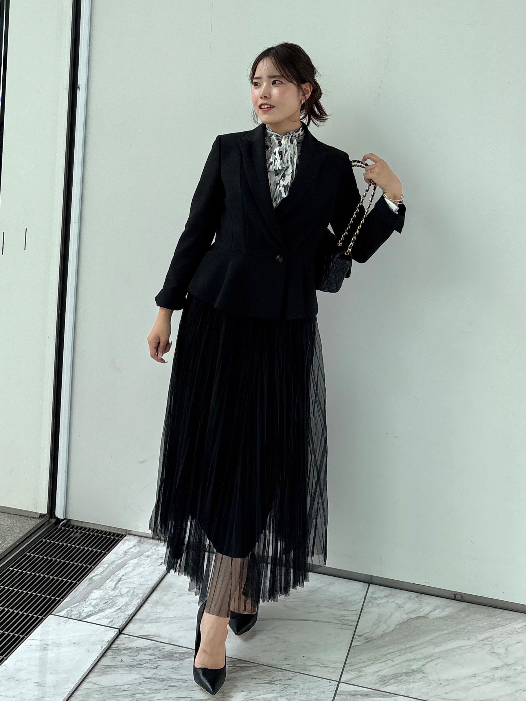 MISAKIさんの「COUP DE CHANCE｜【手洗い可／日本製】レオパード ボウタイブラウス」を使ったコーディネート