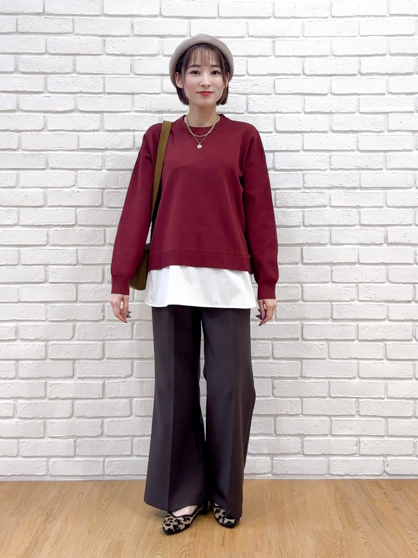 𝐜𝐡𝐢𝐤𝐚さんの「SHOO･LA･RUE｜【S-LL】着るだけできまる シャツレイヤード風 スポンディッシュニット」を使ったコーディネート