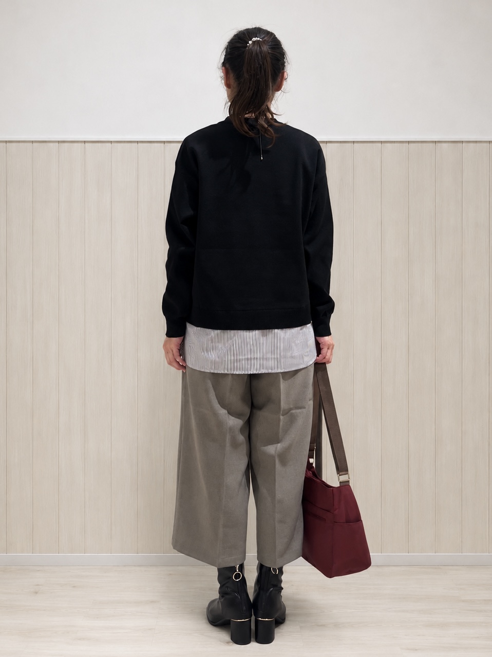 まつみさんの「SHOO･LA･RUE｜【S-LL】着るだけできまる シャツレイヤード風 スポンディッシュニット」を使ったコーディネート