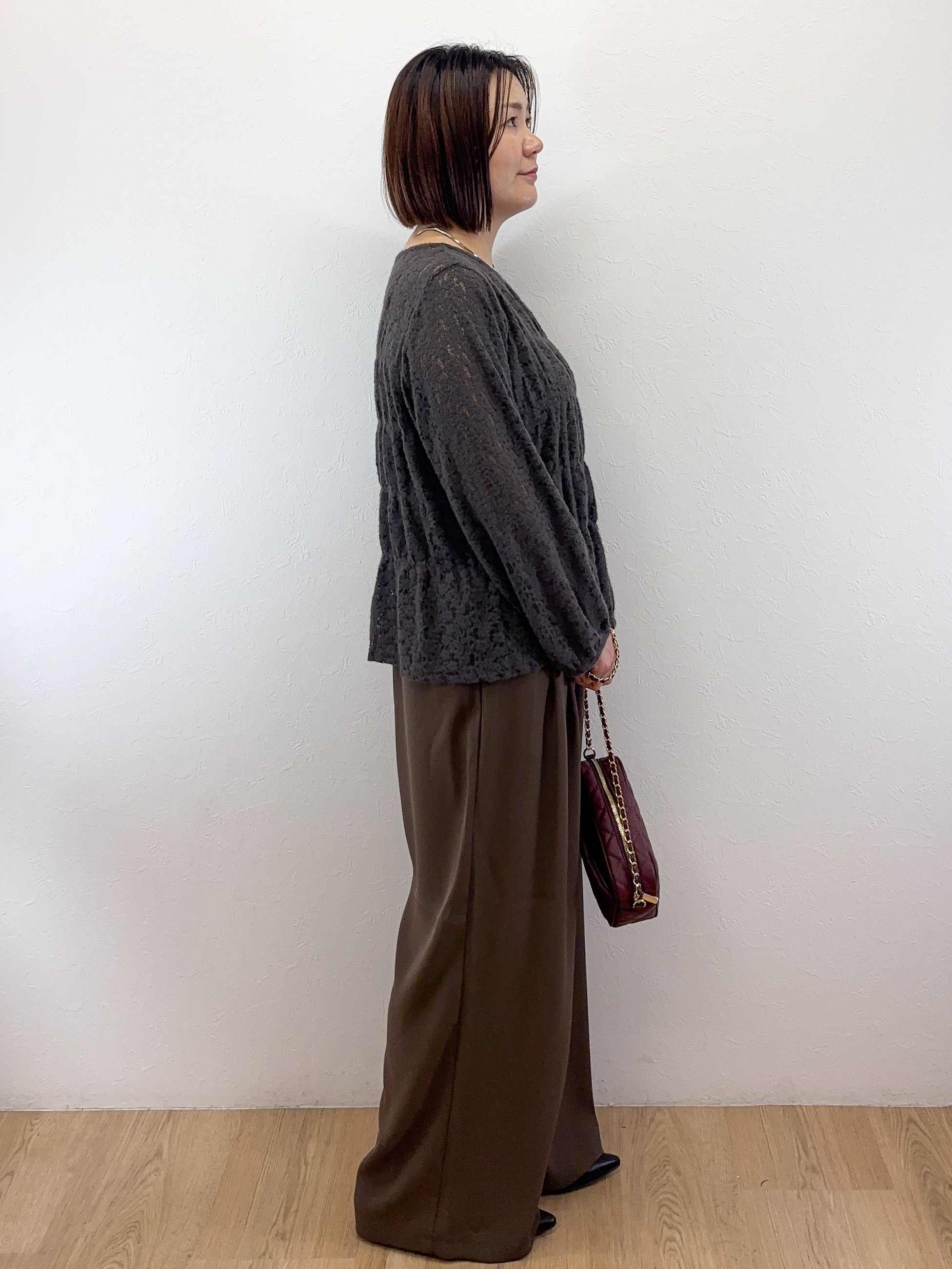 Takeさんの「OPAQUE.CLIP｜レースシャーリングブラウス【洗濯機OK】」を使ったコーディネート