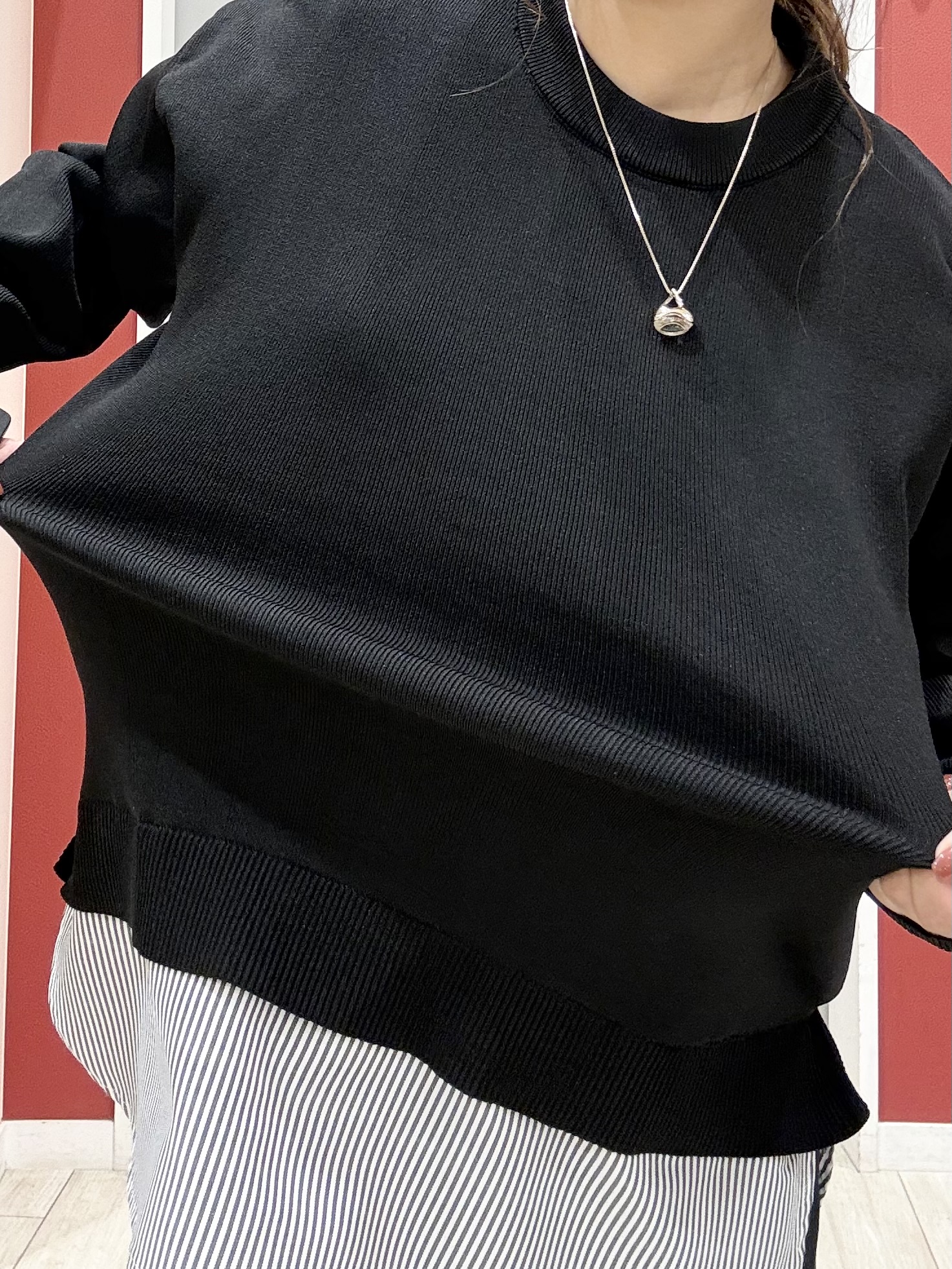shioさんの「SHOO･LA･RUE｜【S-LL】着るだけできまる シャツレイヤード風 スポンディッシュニット」を使ったコーディネート