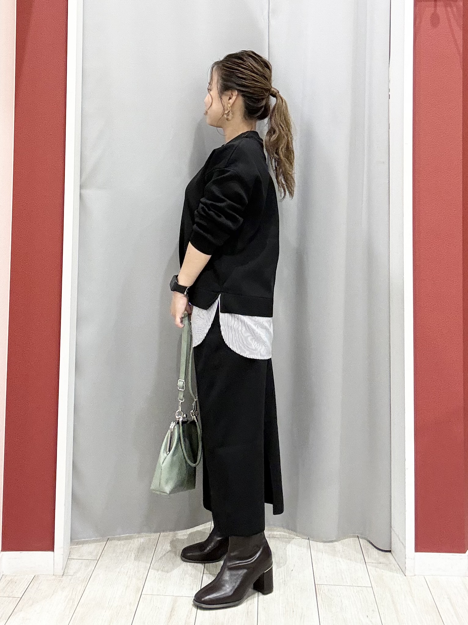shioさんの「SHOO･LA･RUE｜【S-LL】着るだけできまる シャツレイヤード風 スポンディッシュニット」を使ったコーディネート