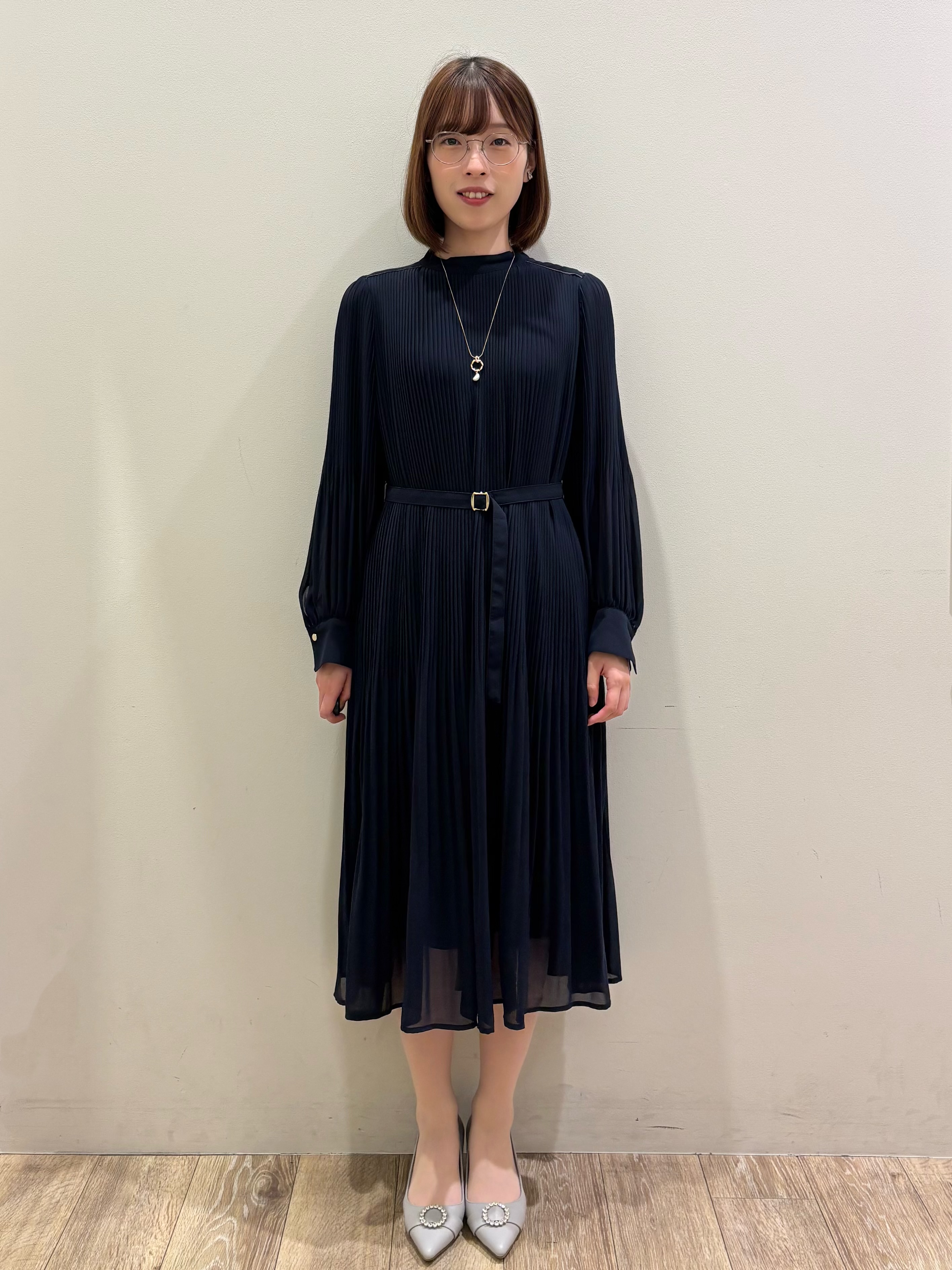 honamiさんの「index｜【XS-3Lサイズ】ジョーゼットアソートプリーツワンピース《洗濯機OK／防シワ／イージーアイロン》」を使ったコーディネート