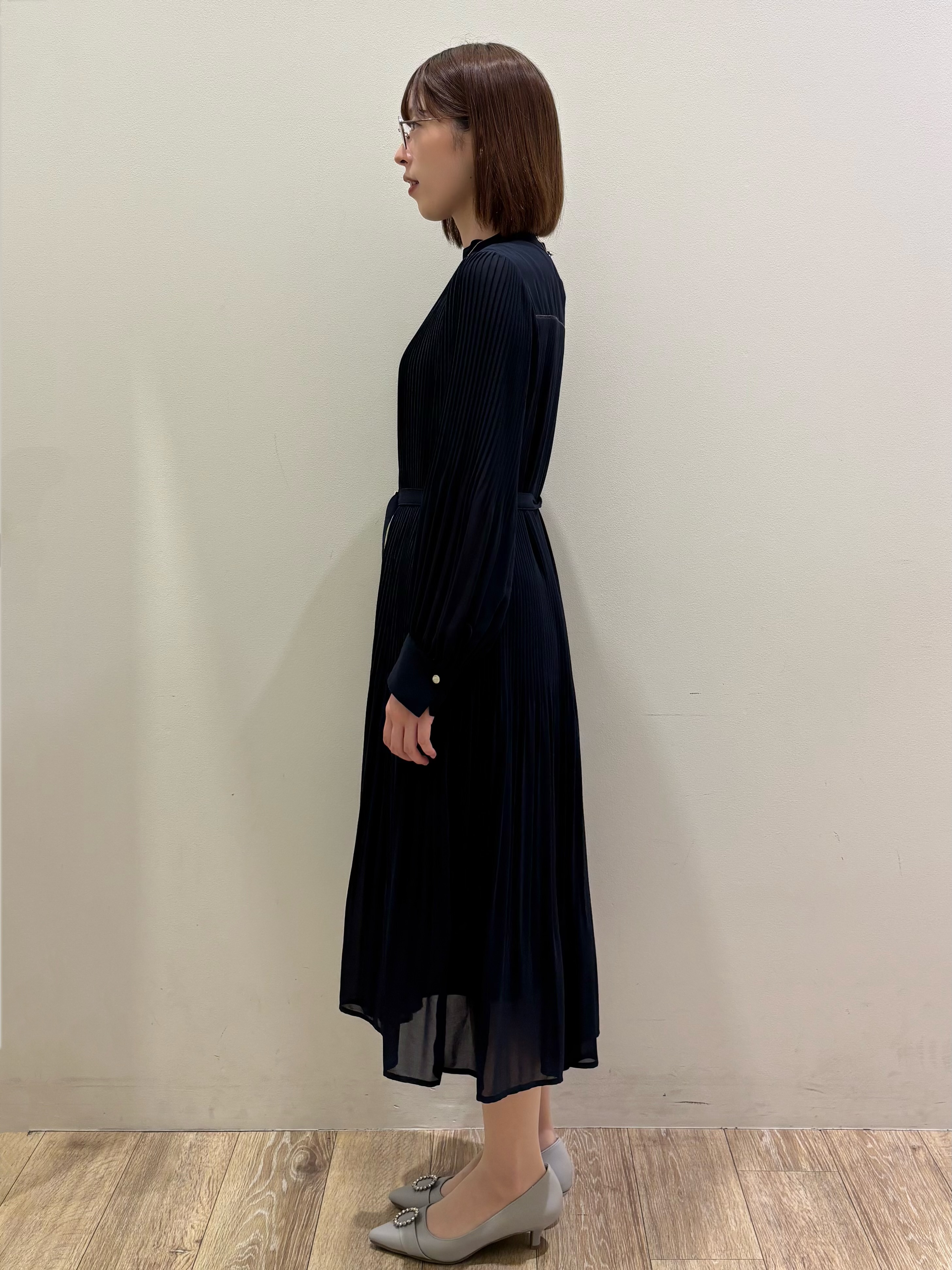 honamiさんの「index｜【XS-3Lサイズ】ジョーゼットアソートプリーツワンピース《洗濯機OK／防シワ／イージーアイロン》」を使ったコーディネート