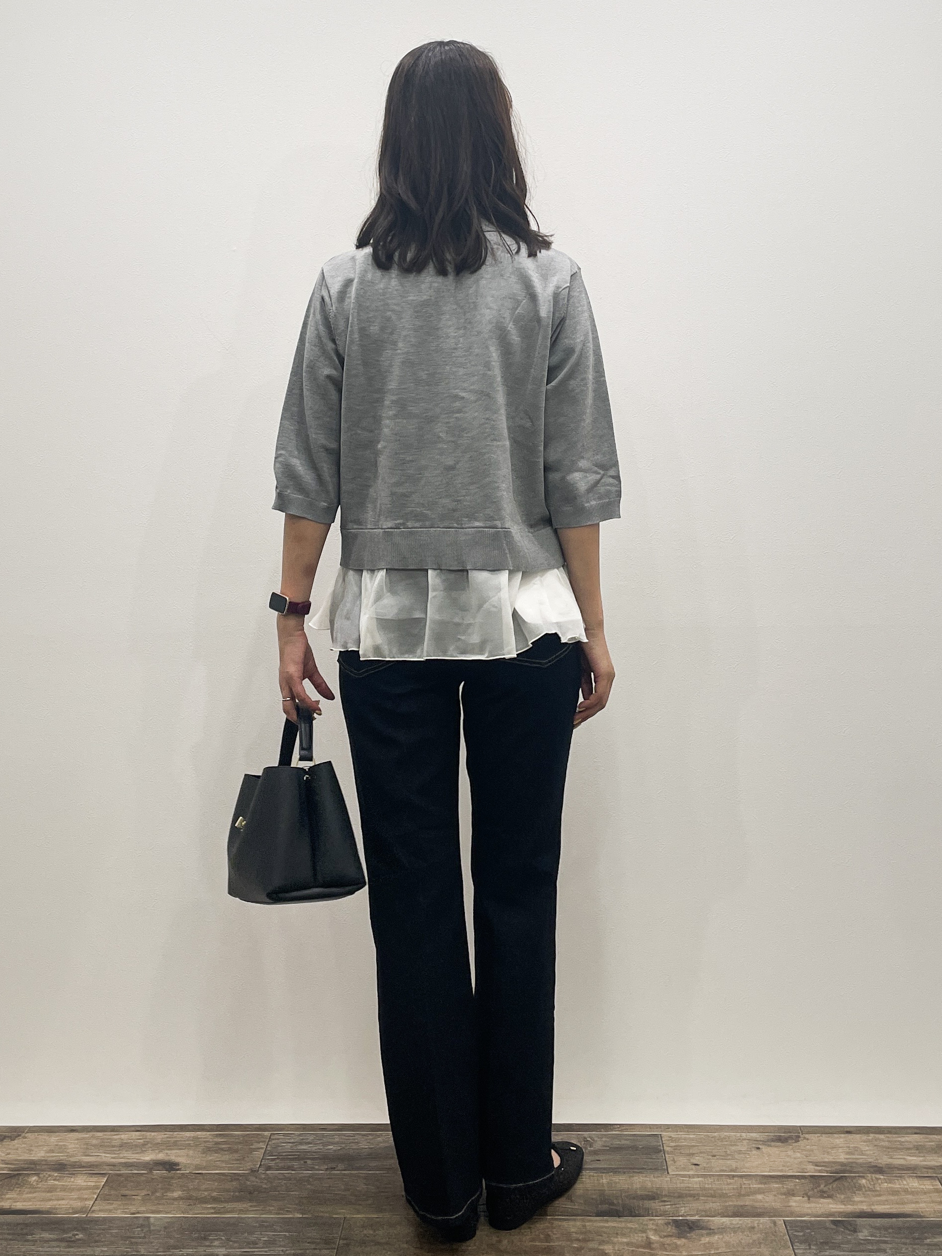Aikoさんの「OPAQUE.CLIP｜裾シアードッキングニット【洗濯機OK】」を使ったコーディネート