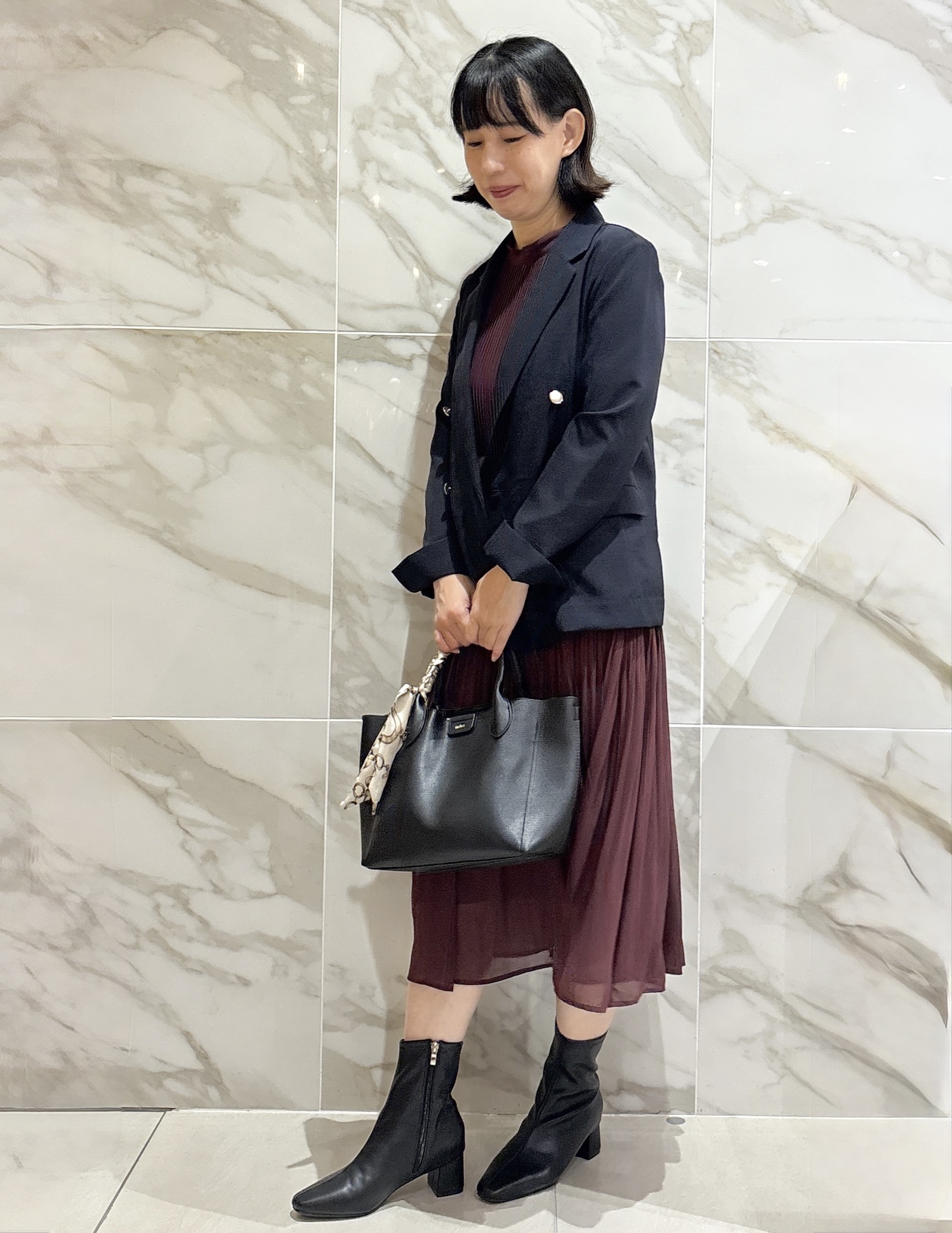 マキさんの「index｜《再入荷》ダブルブレストテーラードジャケット【接触冷感／吸水速乾／イージーアイロン／防シワ／洗濯機O」を使ったコーディネート