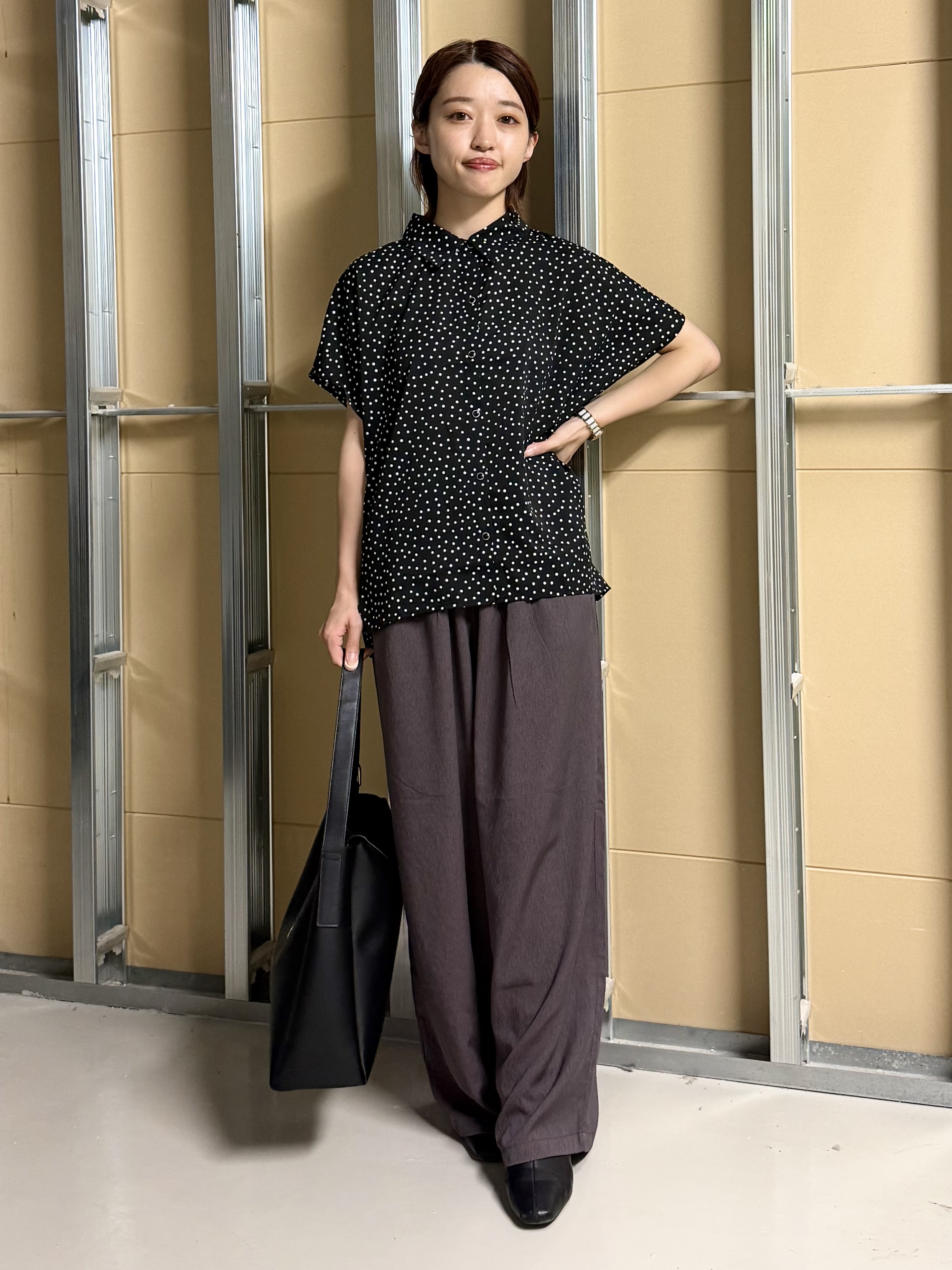 sahoさんの「THE SHOP TK｜大人のためのドット柄 襟付きブラウス」を使ったコーディネート