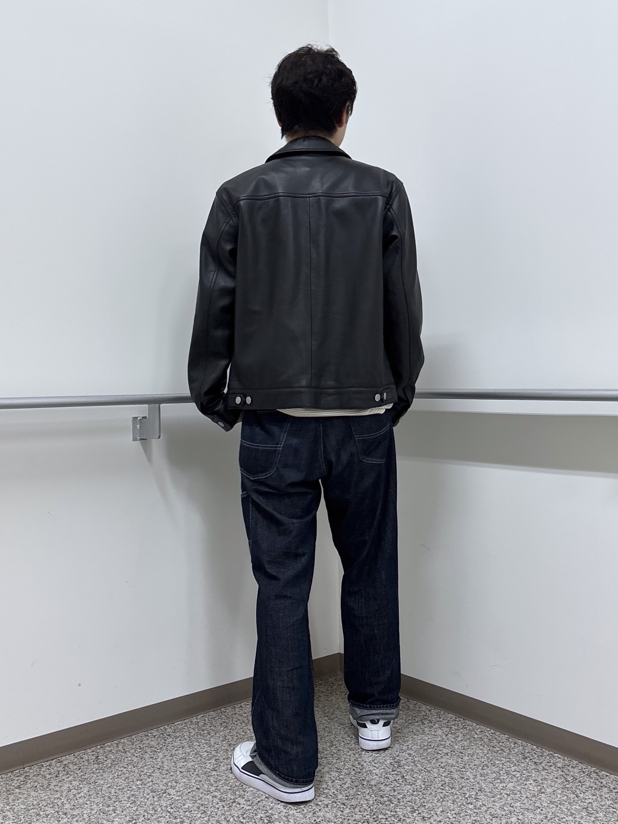 KEIさんの「TAKEO KIKUCHI｜【BOWLER HAT LABEL】シングルレザーライダースジャケット」を使ったコーディネート