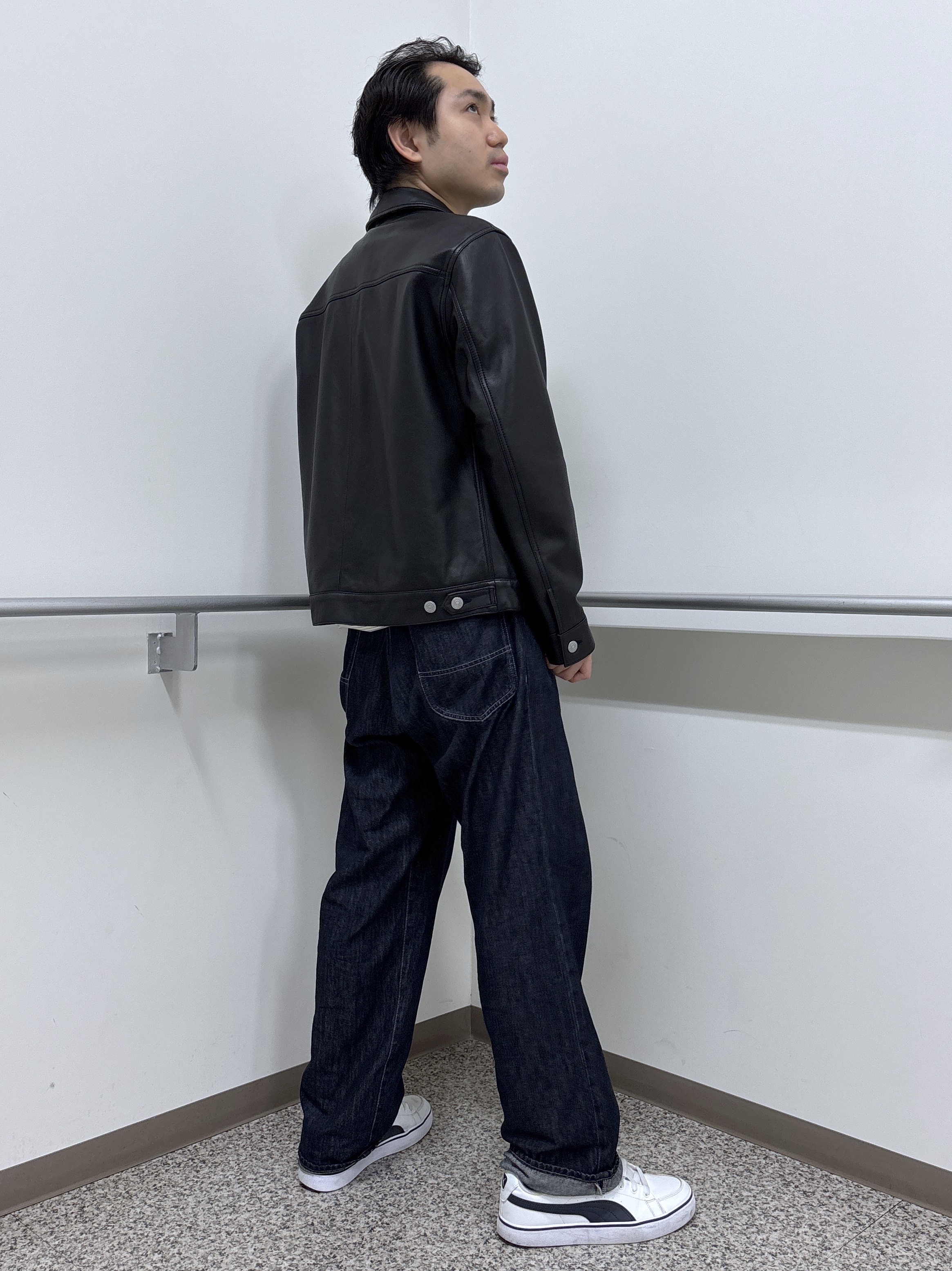 KEIさんの「TAKEO KIKUCHI｜【BOWLER HAT LABEL】シングルレザーライダースジャケット」を使ったコーディネート