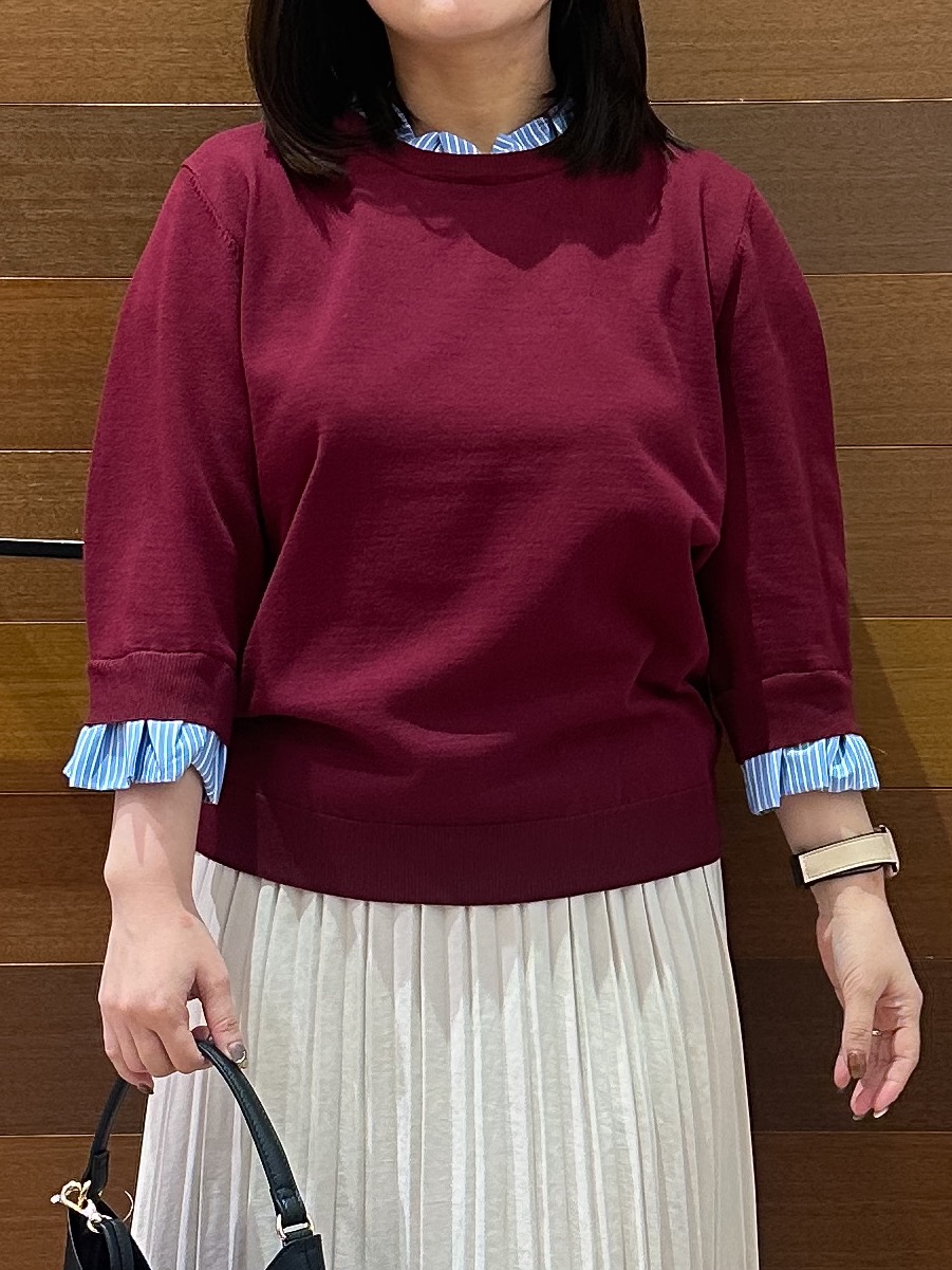 Minさんの「OPAQUE.CLIP｜【森絵梨佳さん着用】フリルドッキングニット《UVケア／遮熱性／洗濯機OK》」を使ったコーディネート