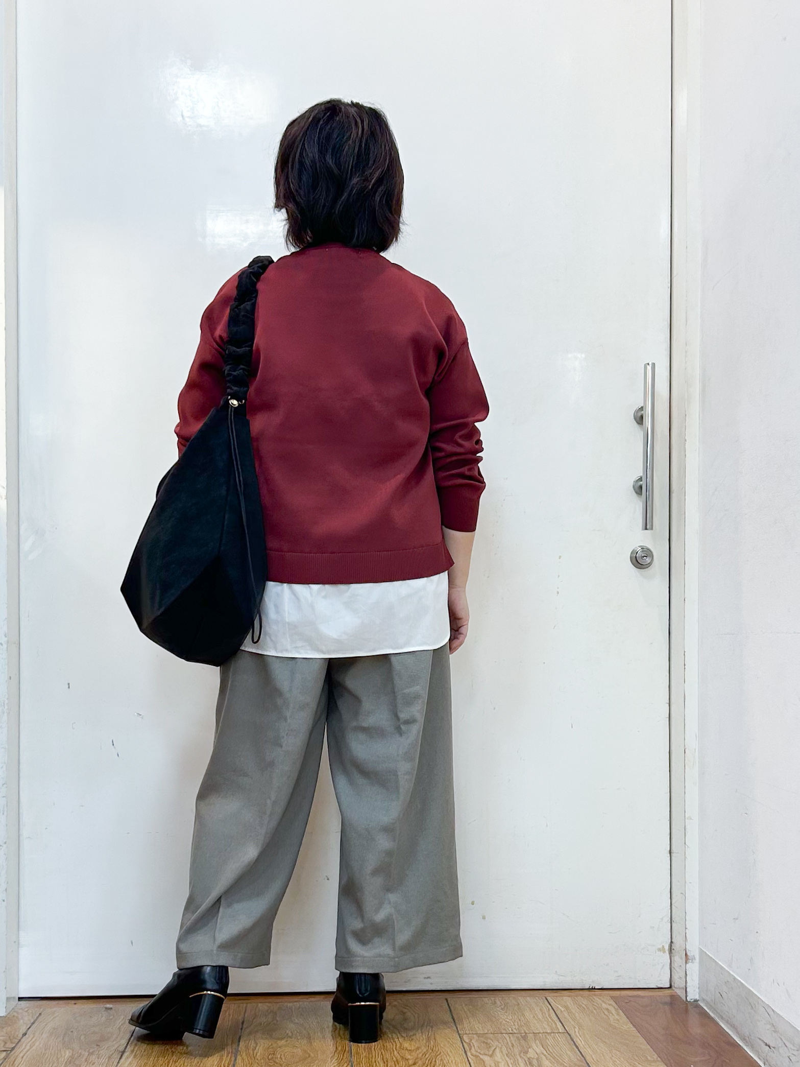 haruさんの「SHOO･LA･RUE｜【S-LL】着るだけできまる シャツレイヤード風 スポンディッシュニット」を使ったコーディネート