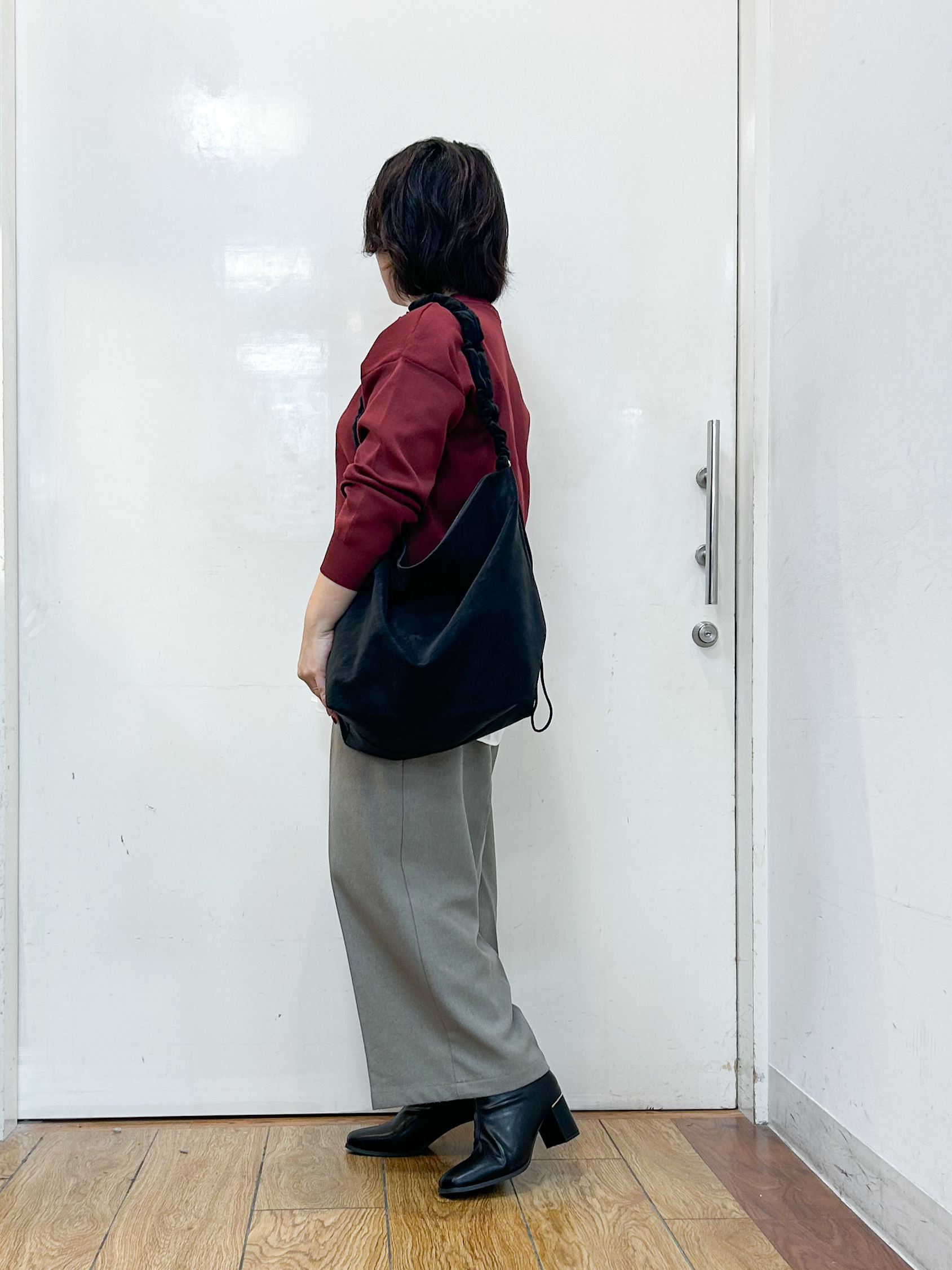 haruさんの「SHOO･LA･RUE｜【S-LL】着るだけできまる シャツレイヤード風 スポンディッシュニット」を使ったコーディネート