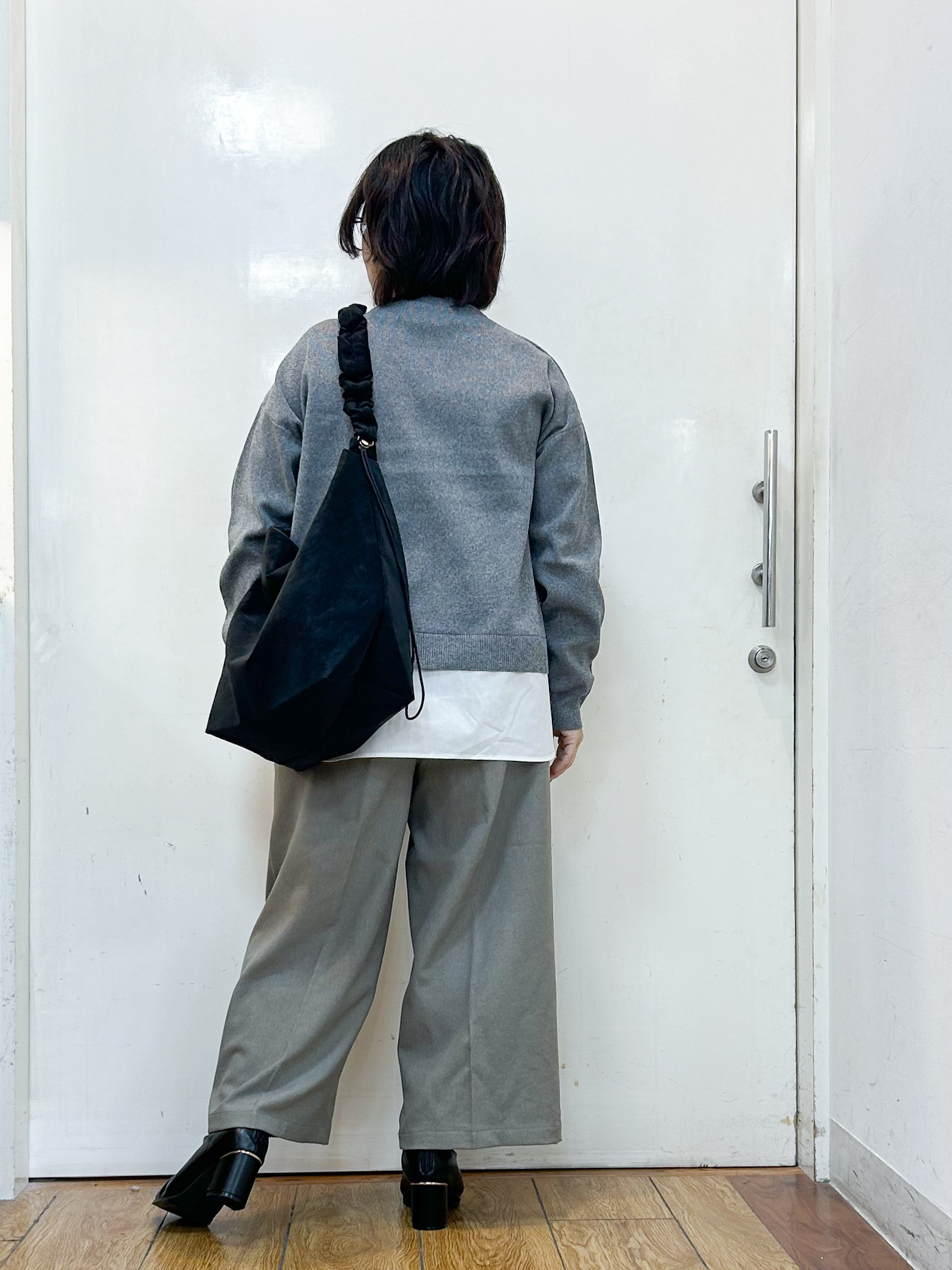 haruさんの「SHOO･LA･RUE｜【S-LL】着るだけできまる シャツレイヤード風 スポンディッシュニット」を使ったコーディネート