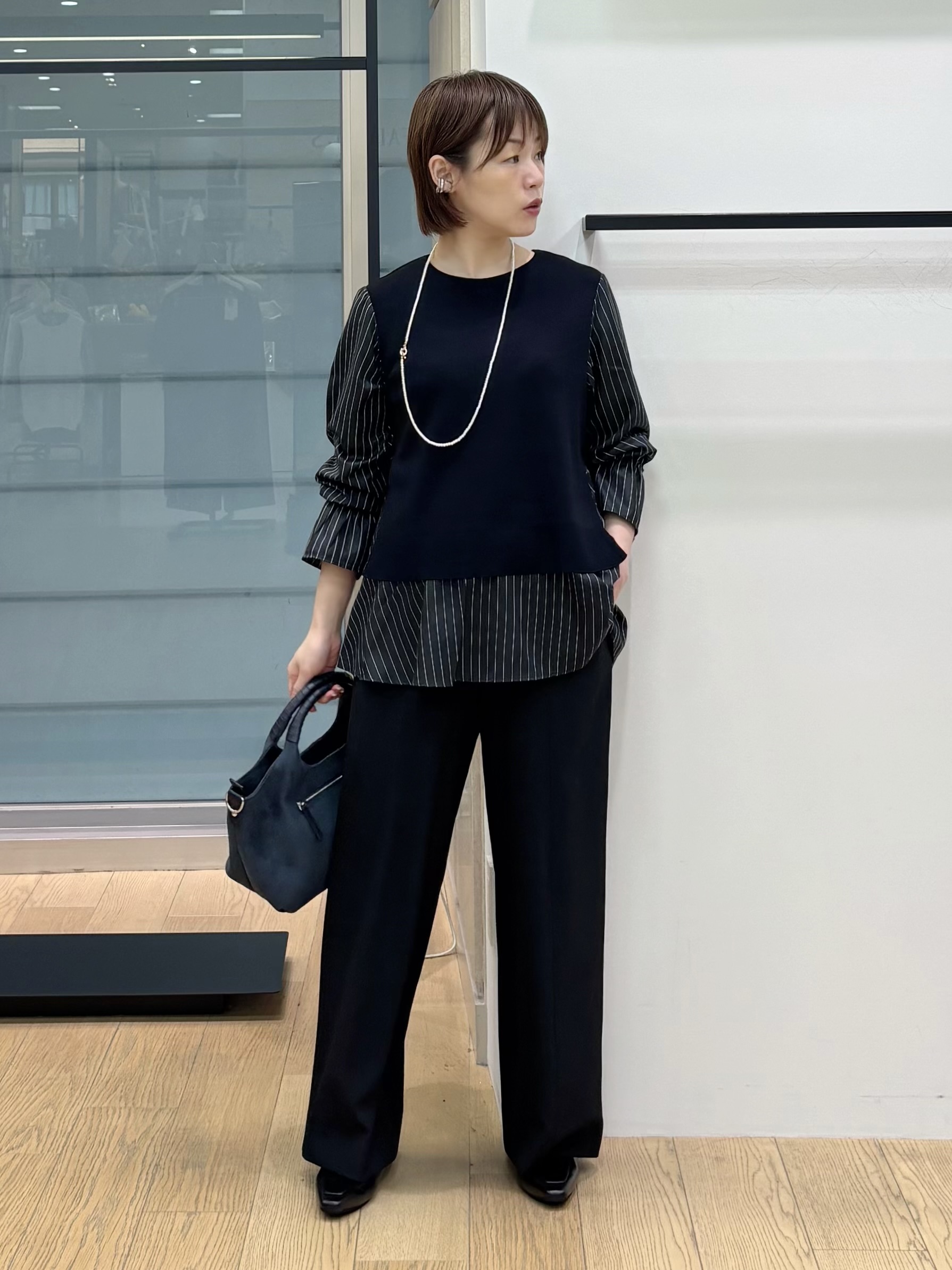 asamiさんの「INDIVI｜【洗える／1枚でコーデ完成】重ね着風ニットトップス」を使ったコーディネート