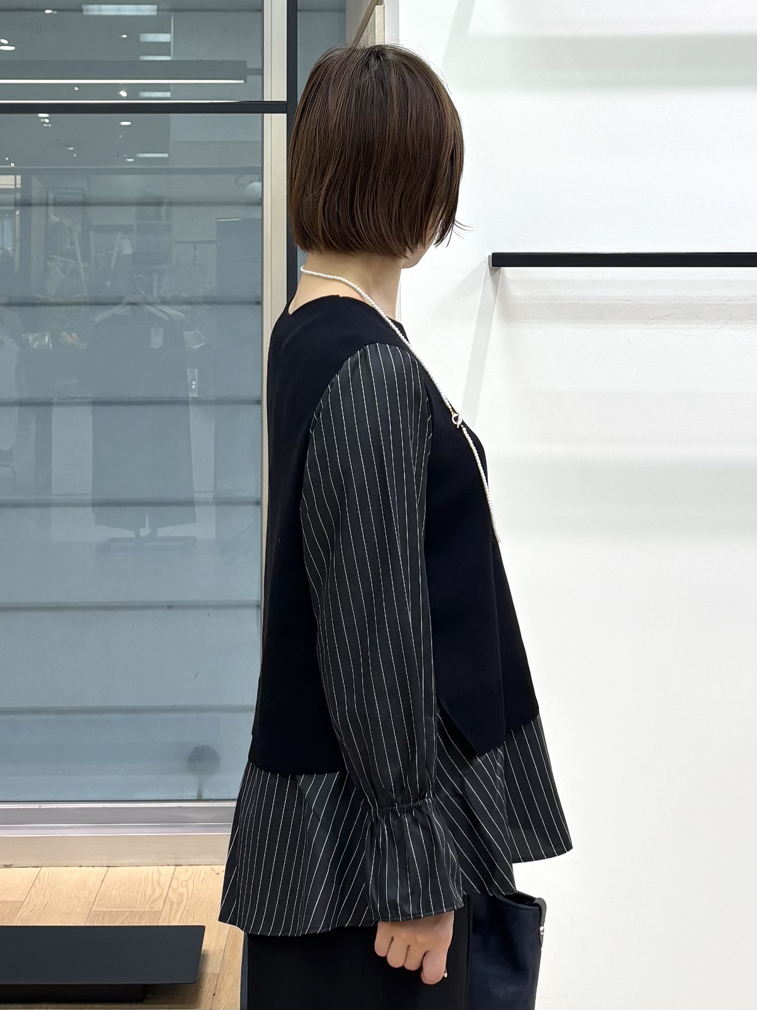 asamiさんの「INDIVI｜【洗える／1枚でコーデ完成】重ね着風ニットトップス」を使ったコーディネート