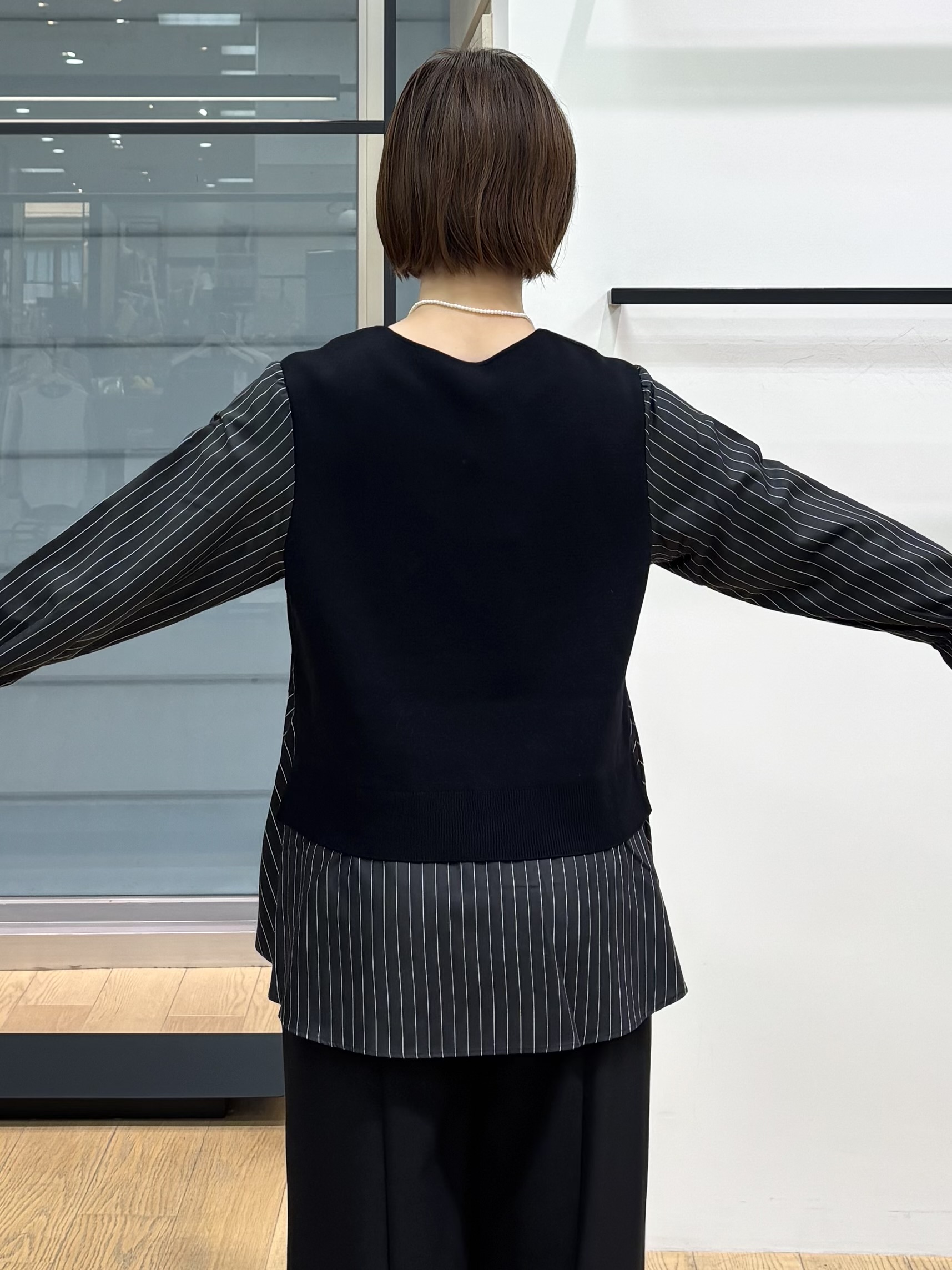 asamiさんの「INDIVI｜【洗える／1枚でコーデ完成】重ね着風ニットトップス」を使ったコーディネート