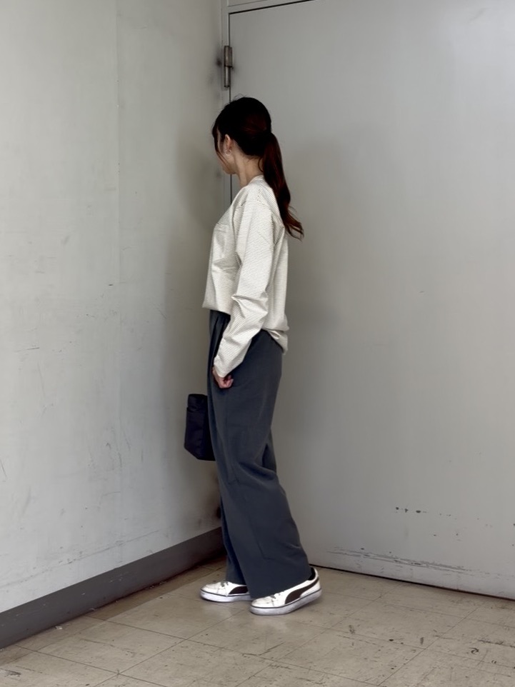 かわぴーさんの「TAKEO KIKUCHI｜シルケット ボーダー 長袖 Tシャツ」を使ったコーディネート